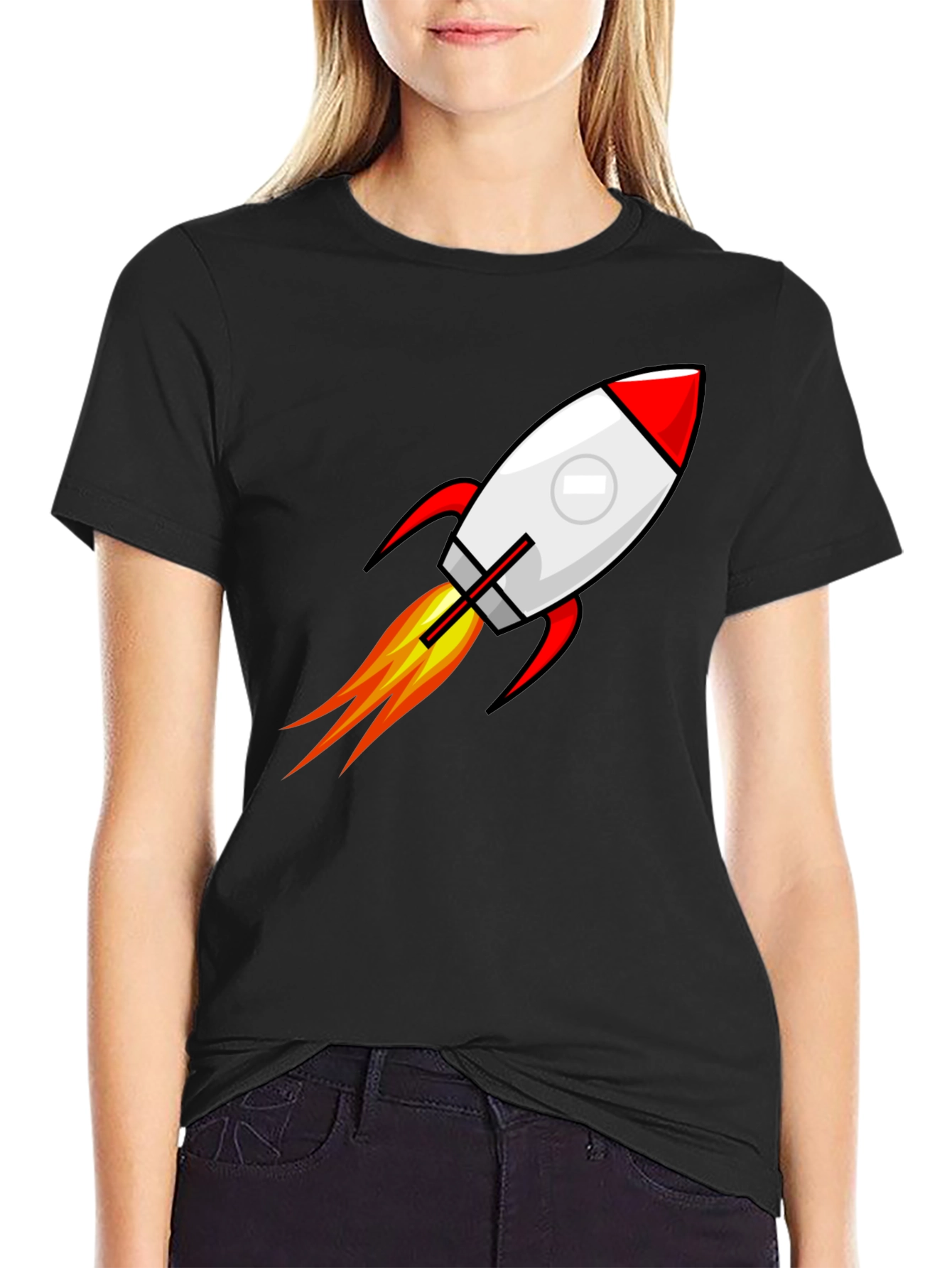 Black Rocket Launch T-Shirt - Blast Off in Style! view 2