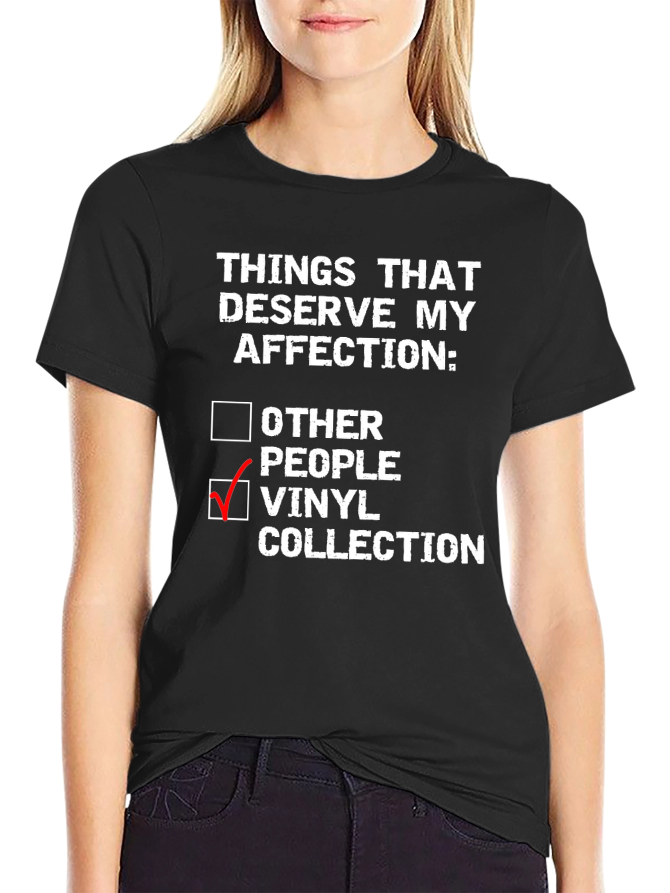 Black Vinyl Collection T-Shirt: Things That Deserve My Affection Tee view 2