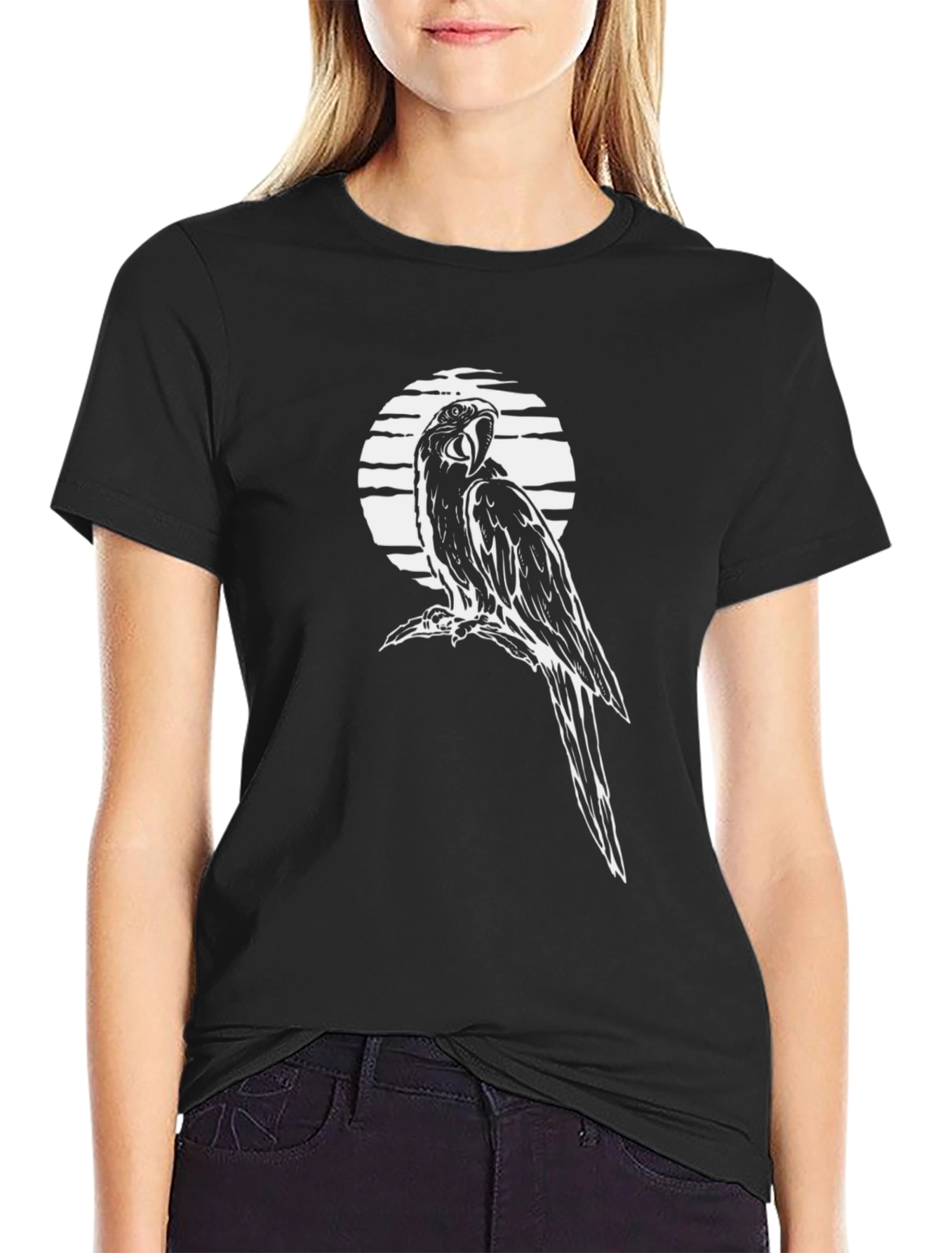 Black Parrot Graphic Tee - Men's Black T-Shirt view 2