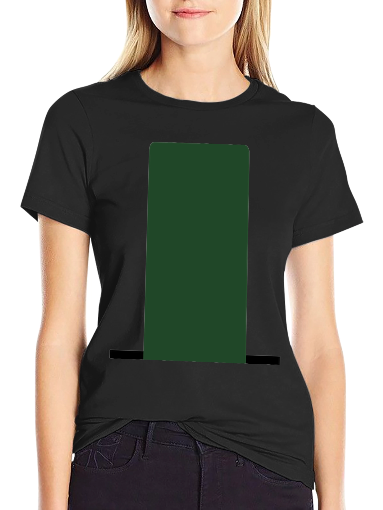 Black Green Top Hat Graphic Tee - Unisex view 2