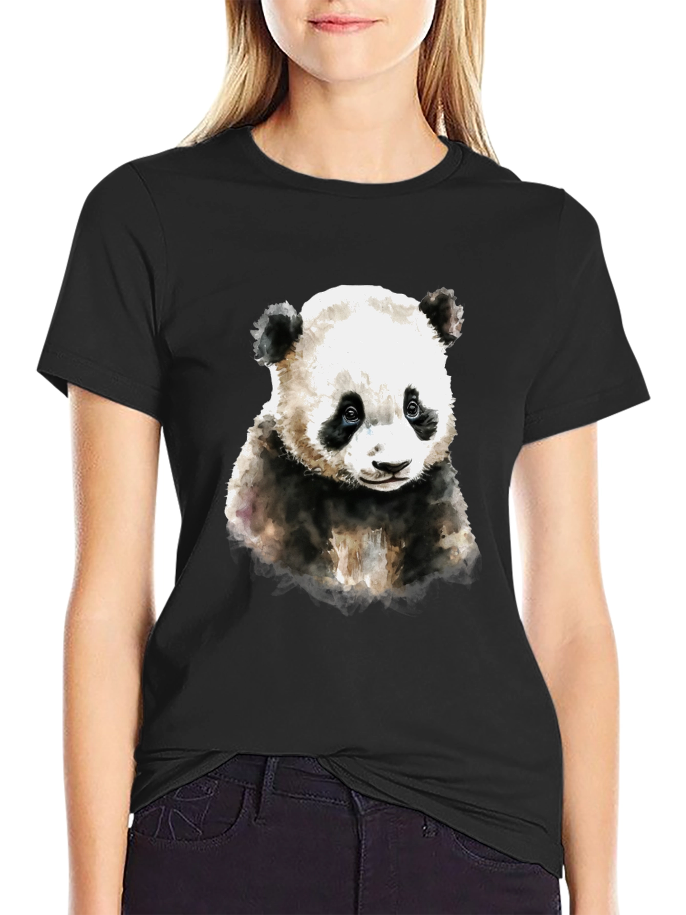 Black Panda Bear Graphic Tee - Soft Cotton Blend view 2