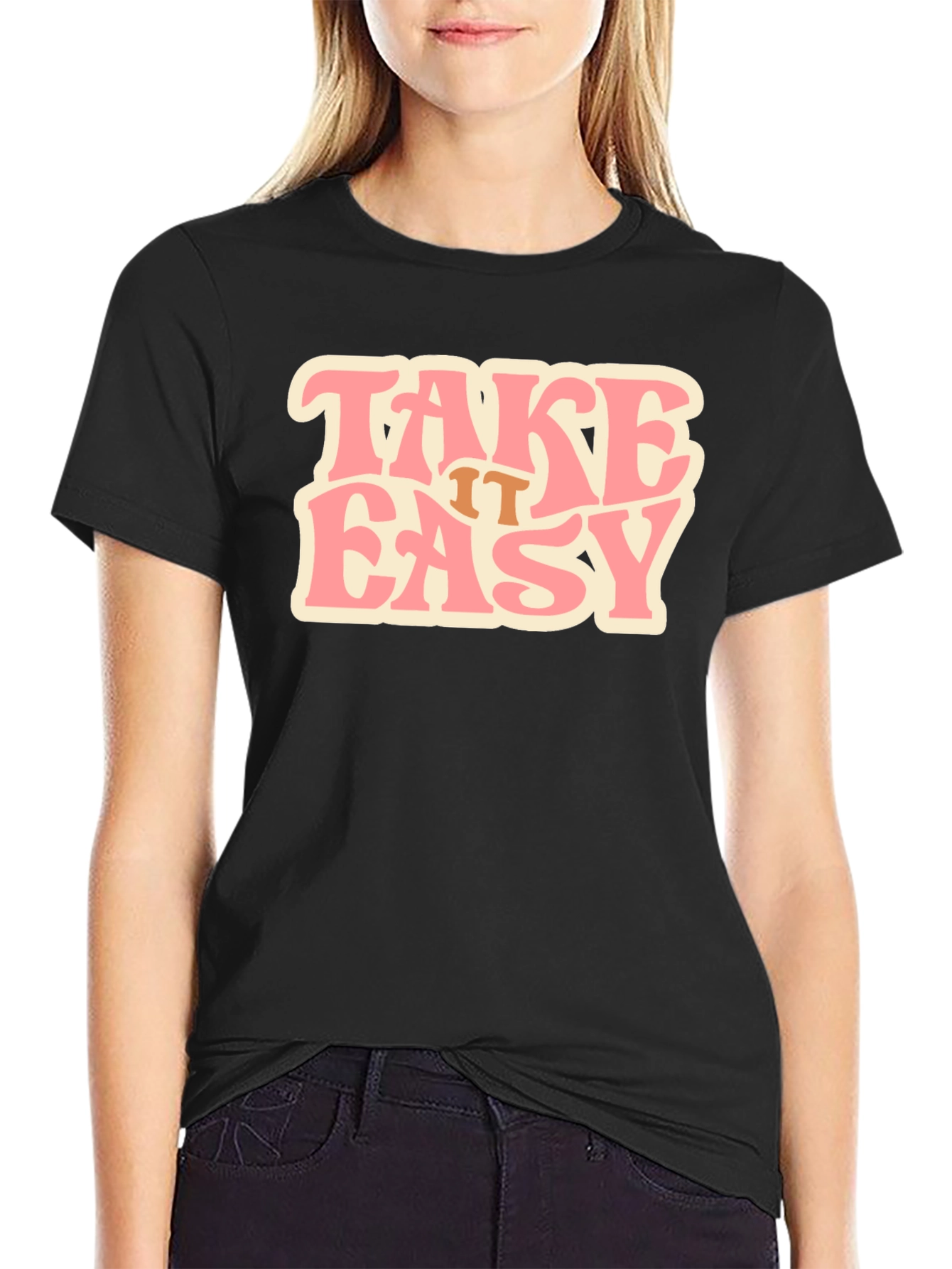 Black Take it Easy Black T-Shirt view 2