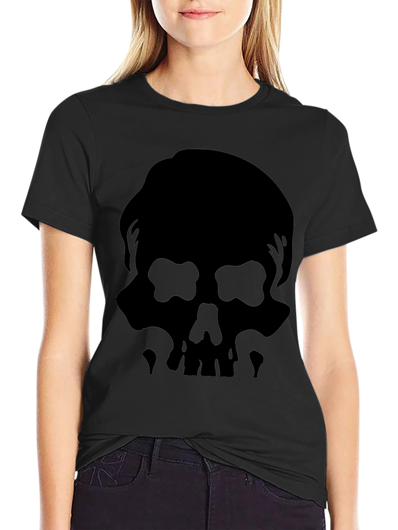 Black Skull Silhouette Graphic Tee - Mens view 2