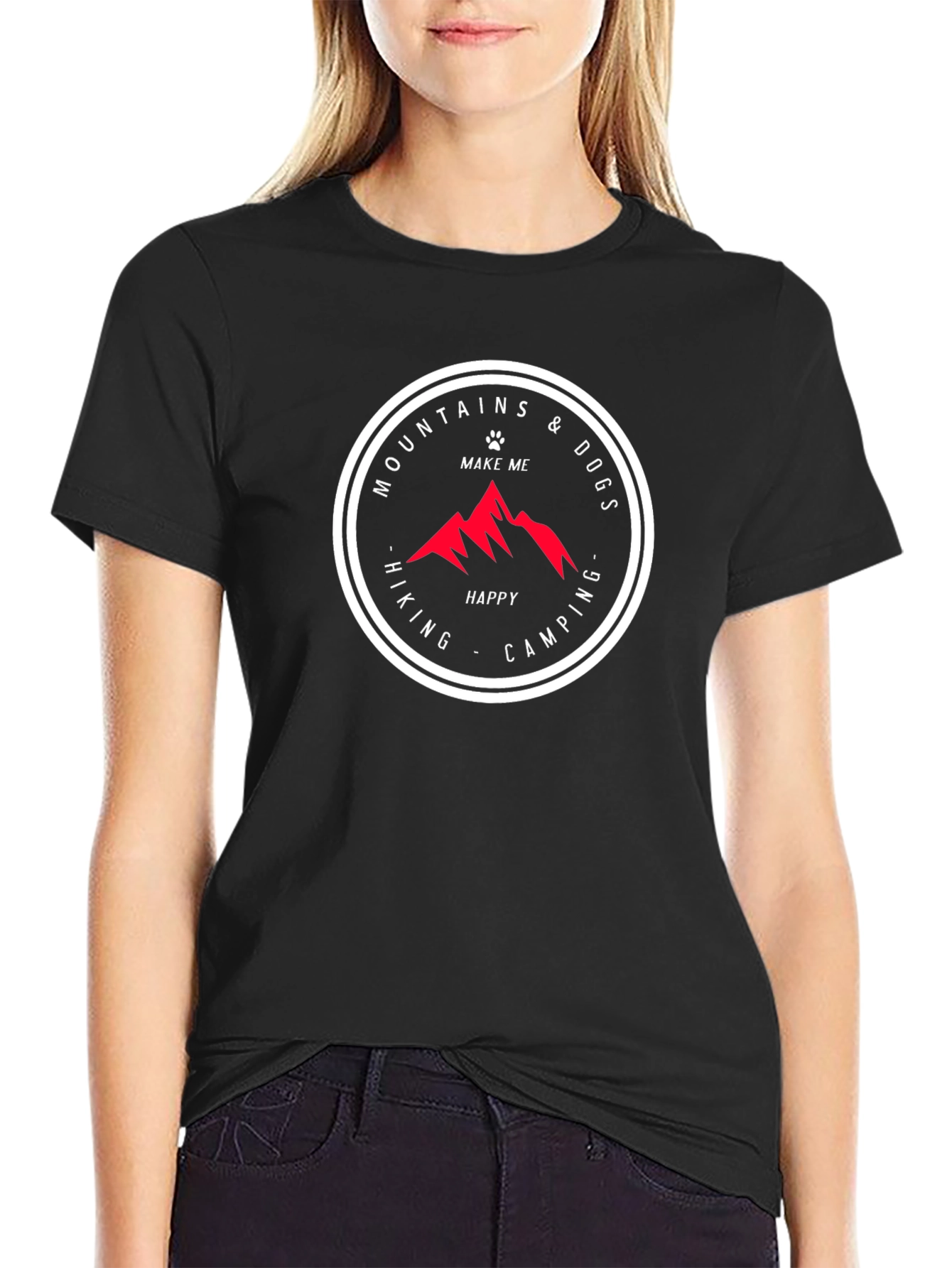 Black Mountains & Dogs T-Shirt - Hiking Camping Adventure view 2