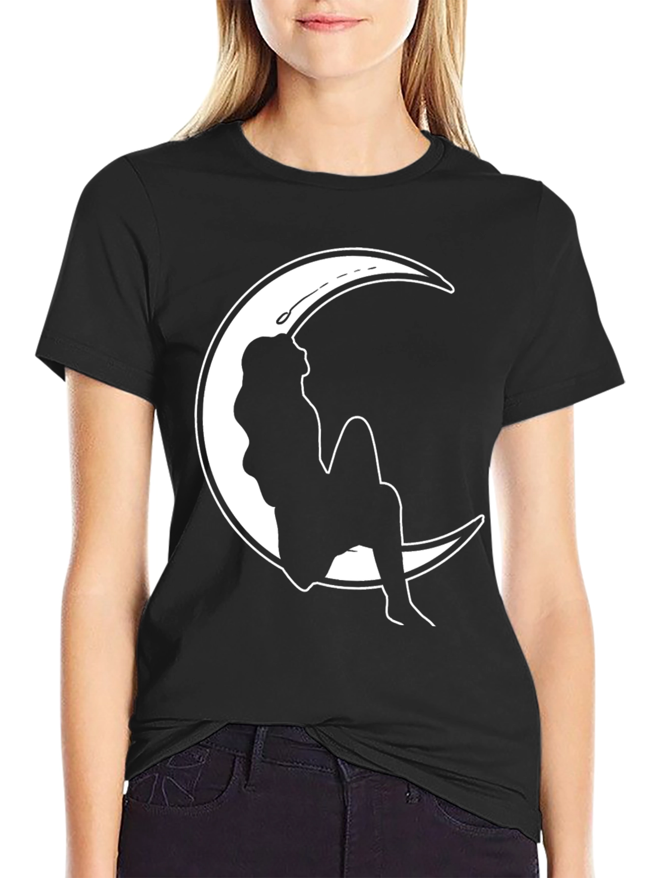 Black Moon Silhouette Graphic T-Shirt - Stylish & Unique view 2