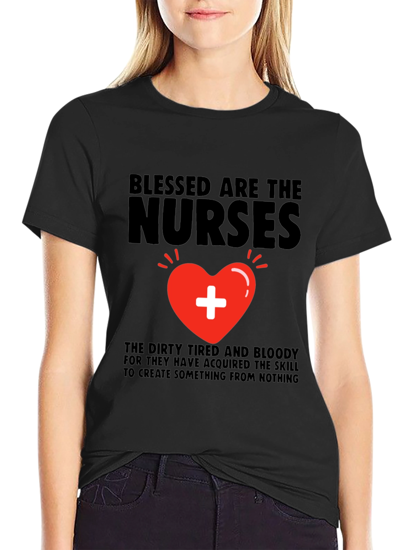 Black Blessed Nurses Graphic T-Shirt view 2