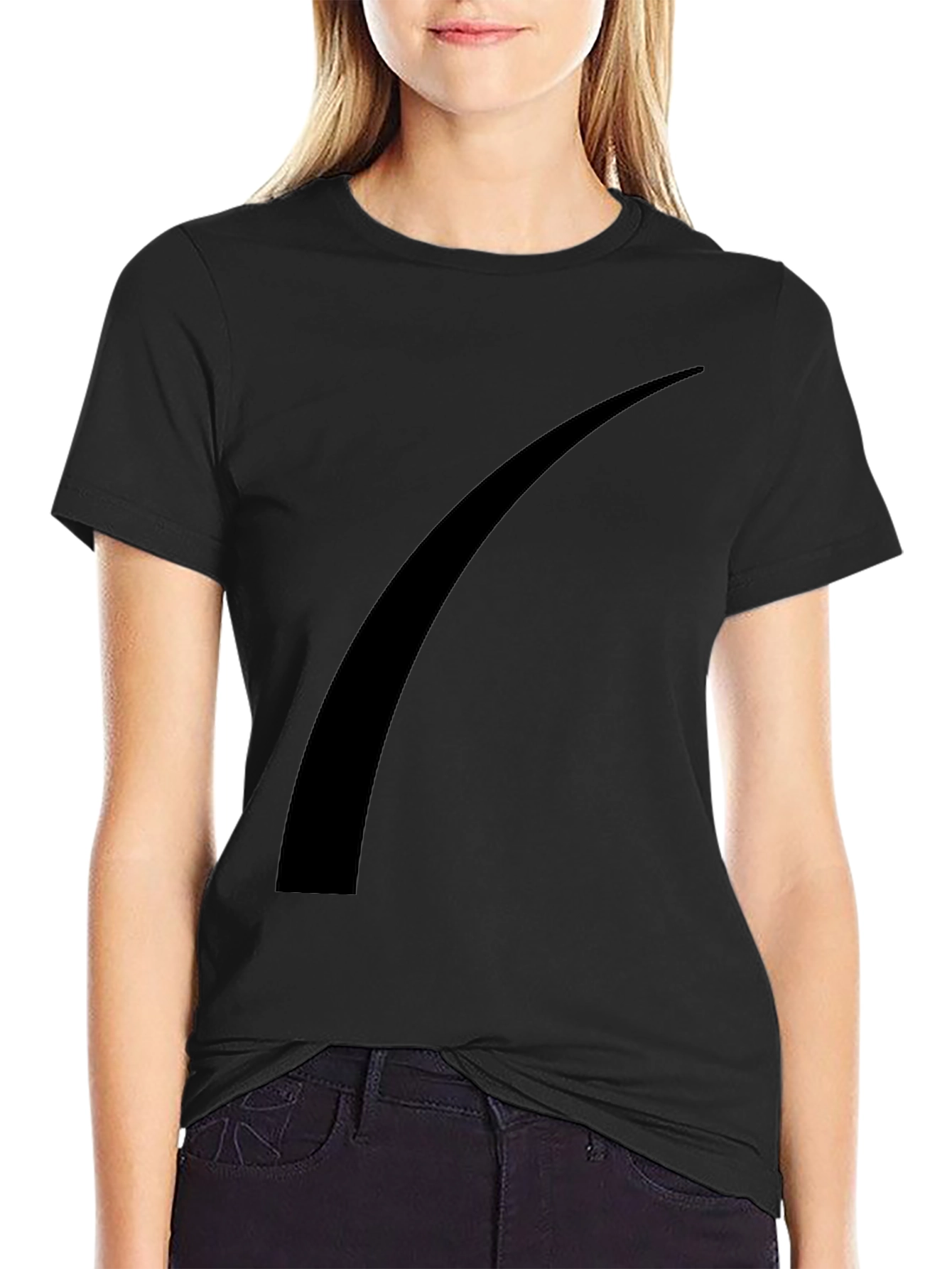 Black Modern Black Tee with Abstract Graphic view 2