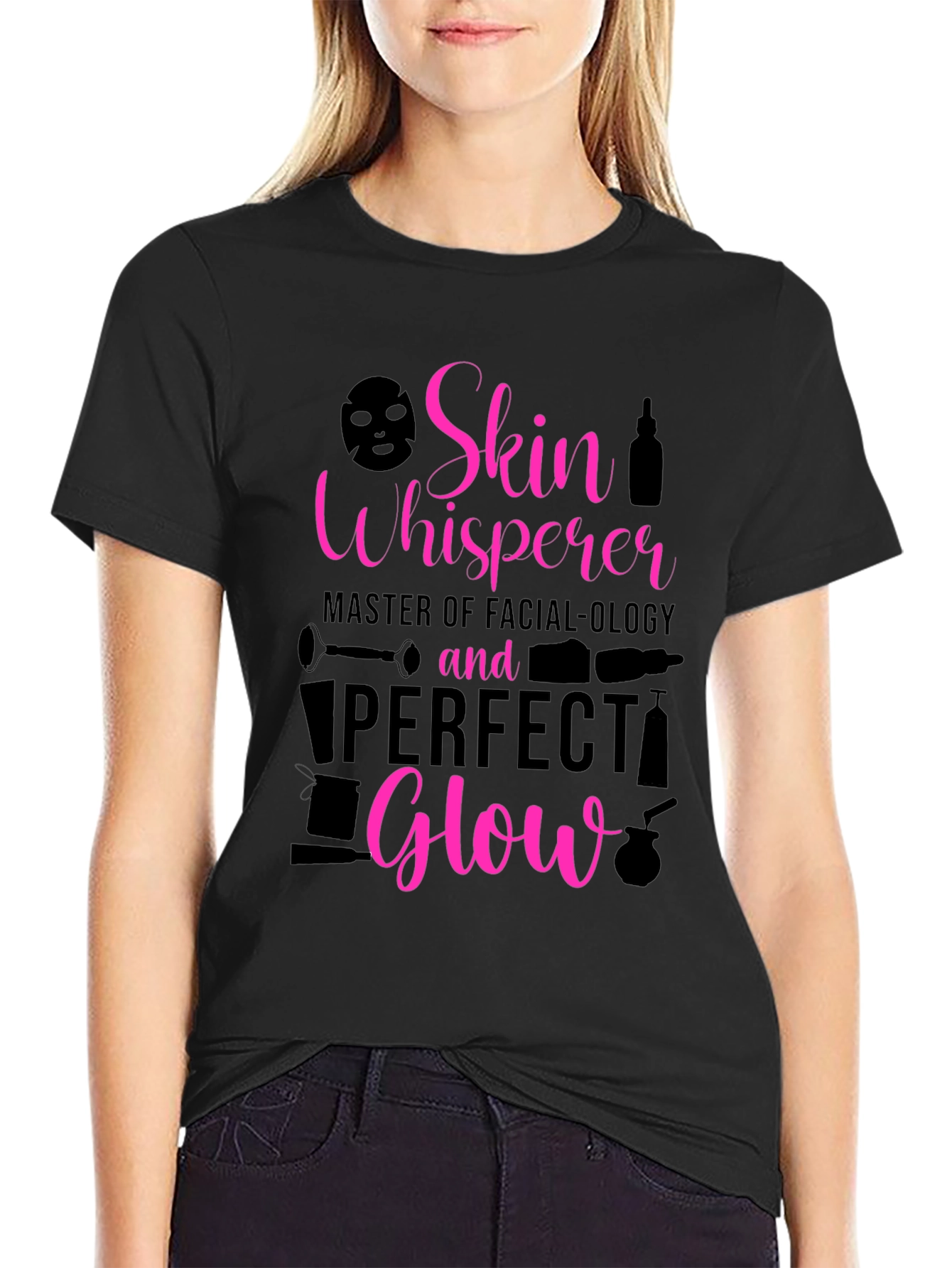 Black Skin Whisperer Facial-ology T-Shirt: Perfect Glow view 2