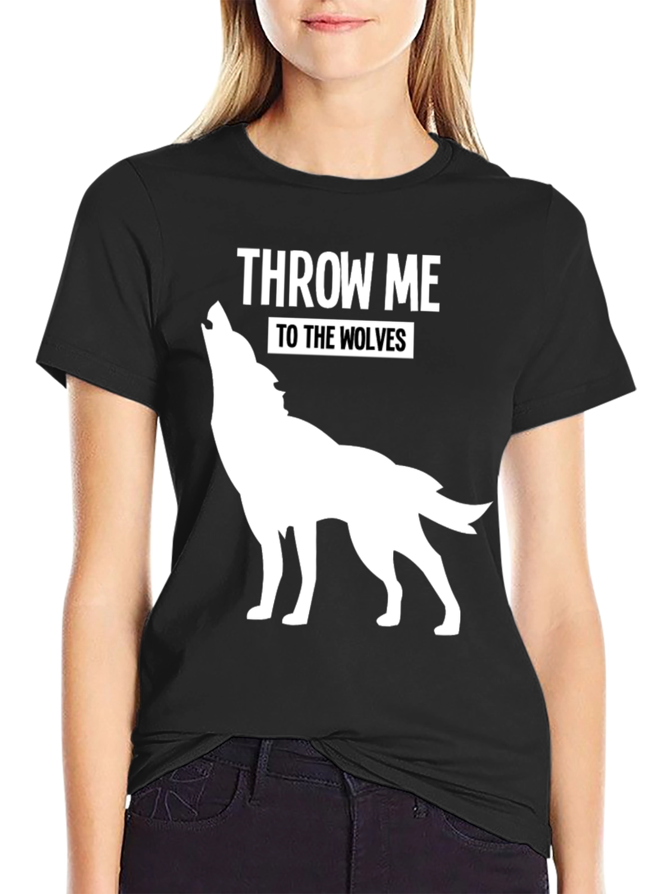 Black Throw Me To The Wolves T-Shirt view 2