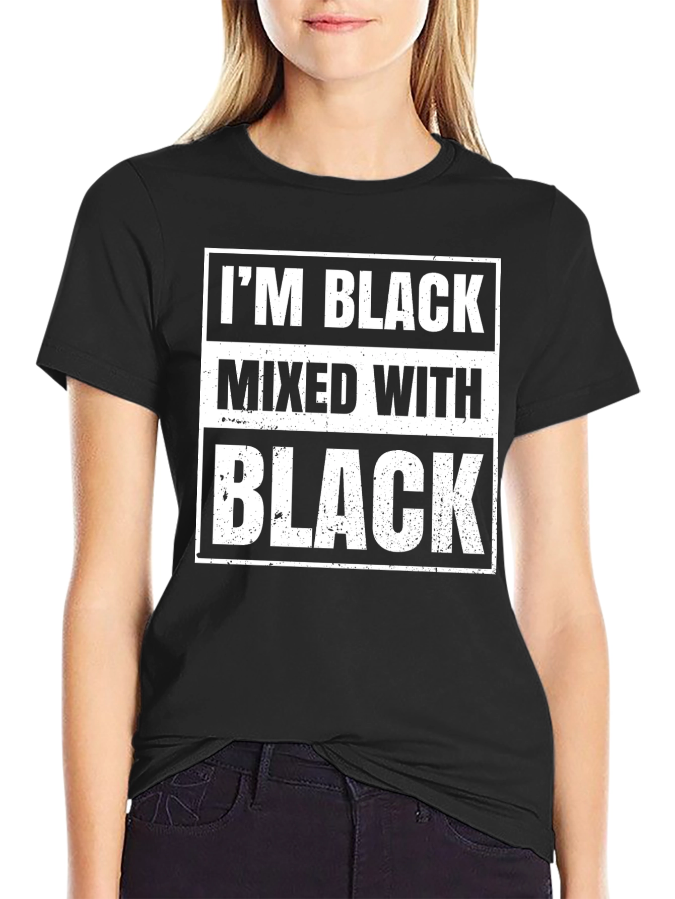 Black I'm Black Mixed With Black T-Shirt view 2
