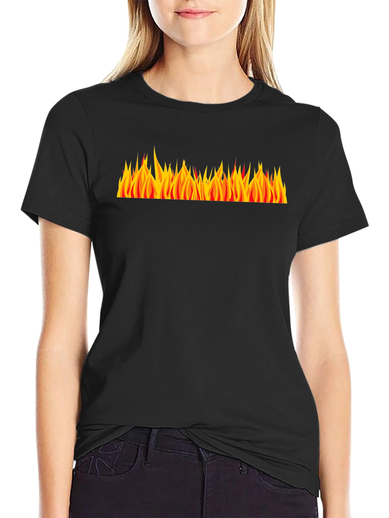 Black Flame Graphic Tee - Burning Style! view 2