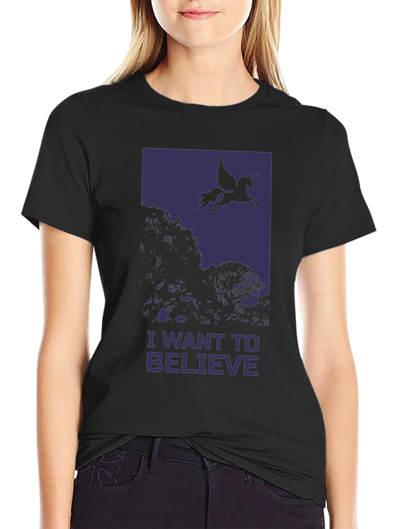 Black Believe Unicorn Tee - Men's Graphic T-Shirt view 2