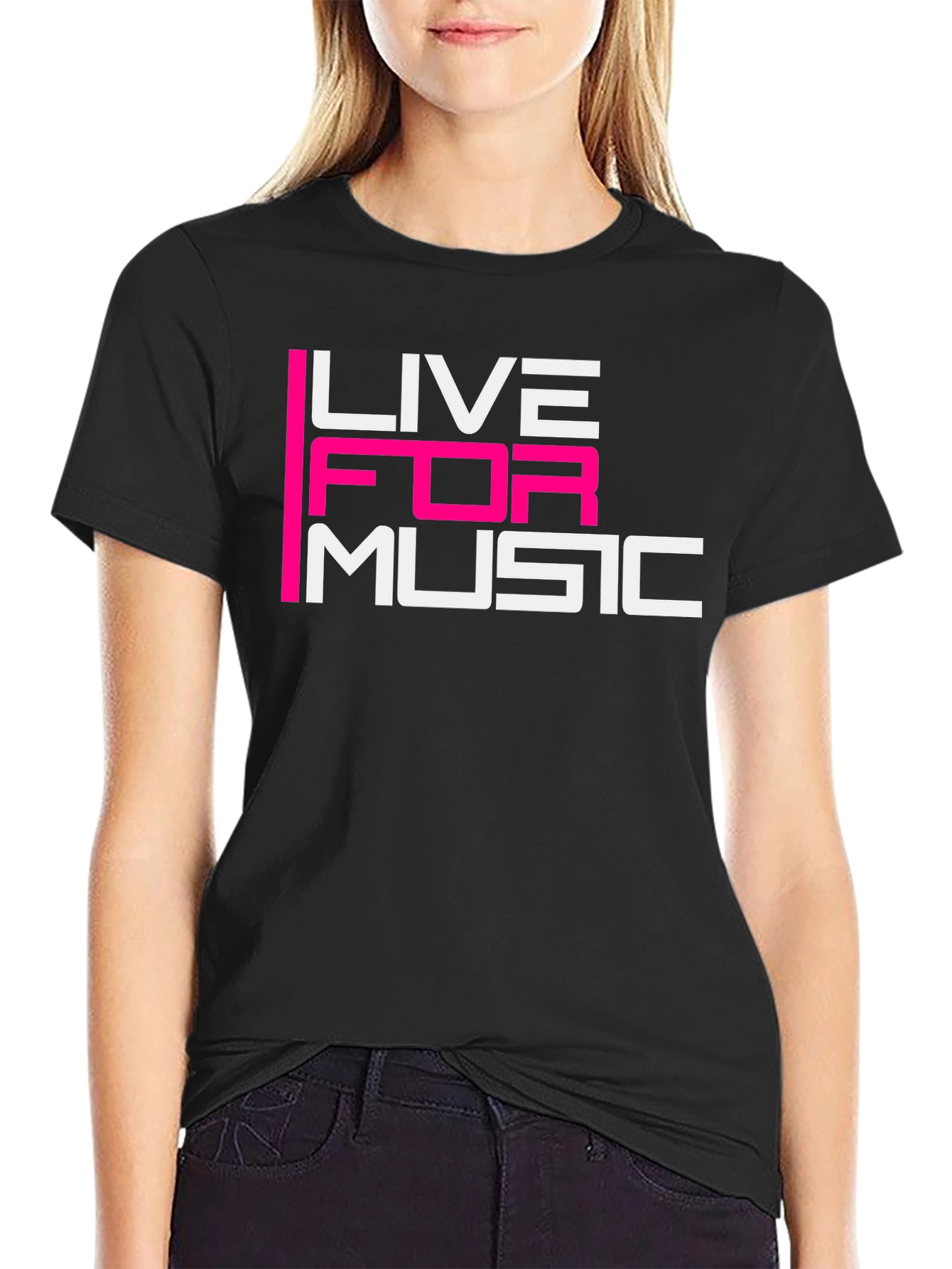 Black Live For Music Graphic Tee - Black view 2
