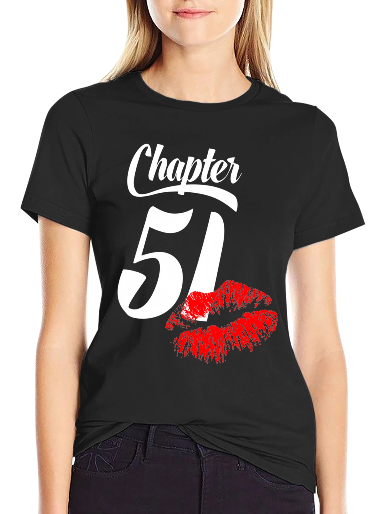 Black Chapter 51 Birthday T-Shirt with Lip Print view 2