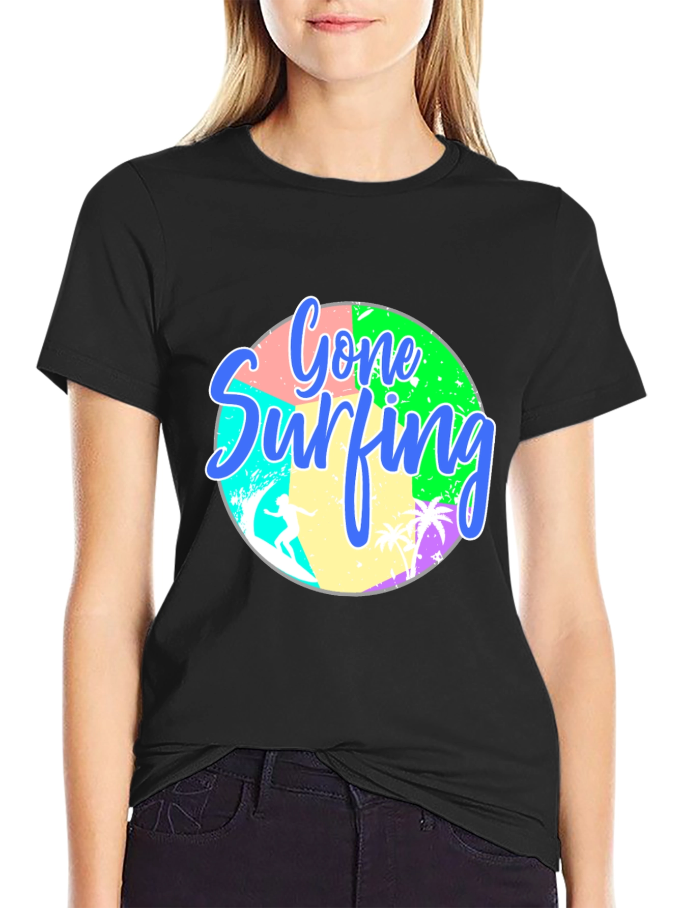 Black Gone Surfing T-Shirt view 2