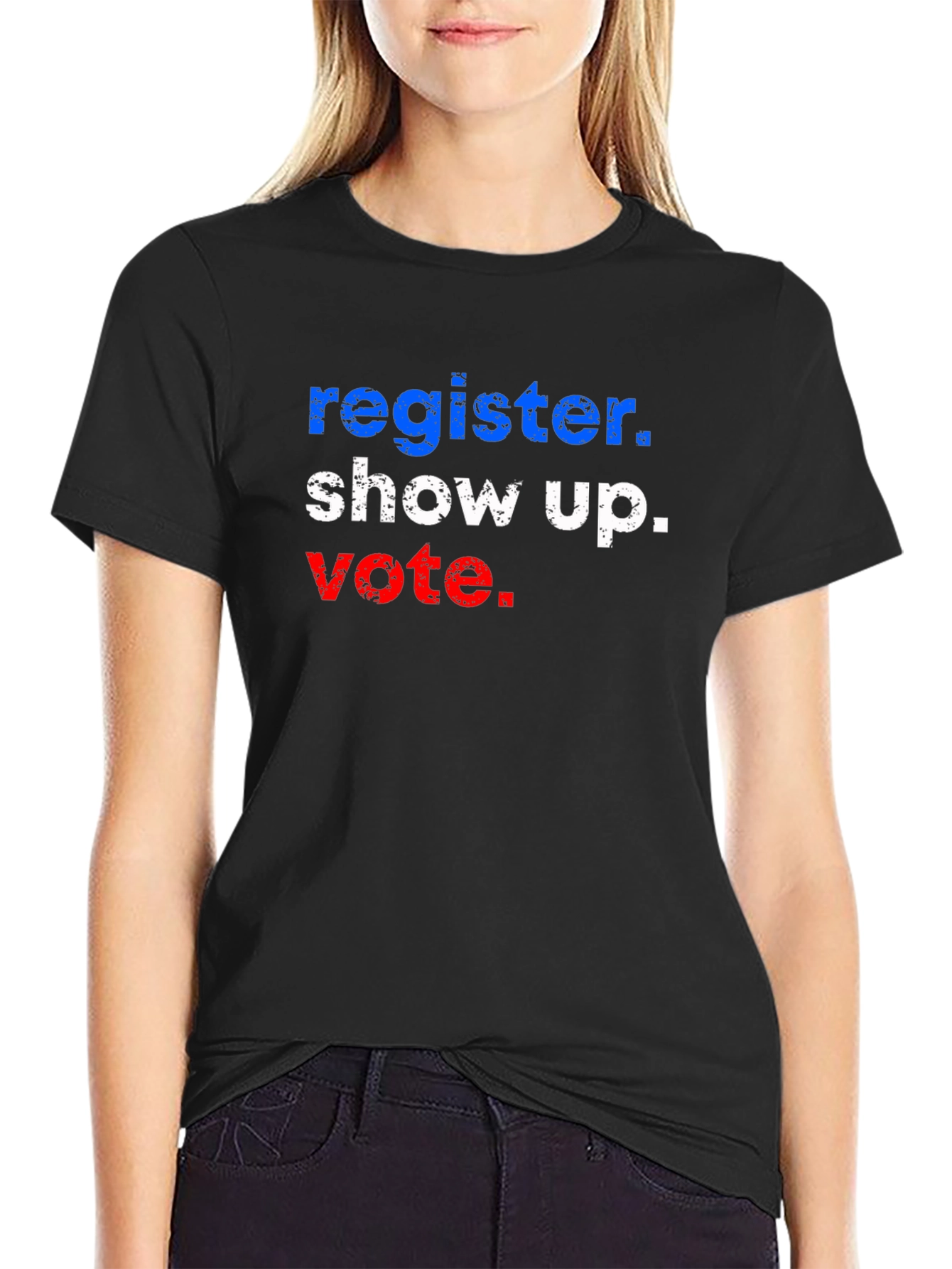 Black Register Show Up Vote Graphic T-Shirt view 2