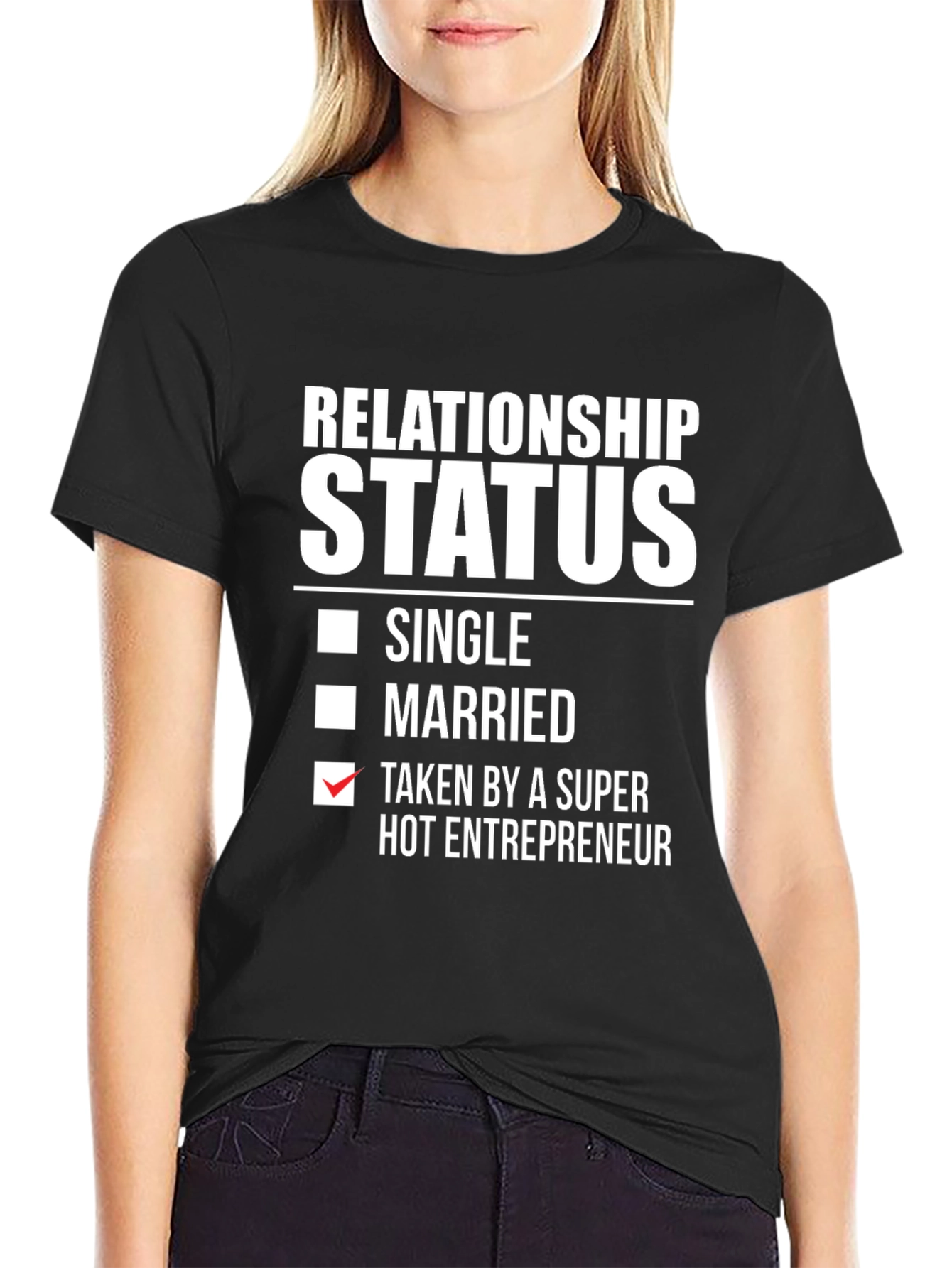 Black Relationship Status Taken T-Shirt view 2