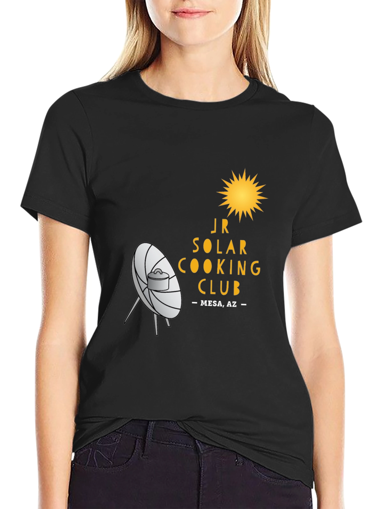Black JR Solar Cooking Club Black T-Shirt view 2
