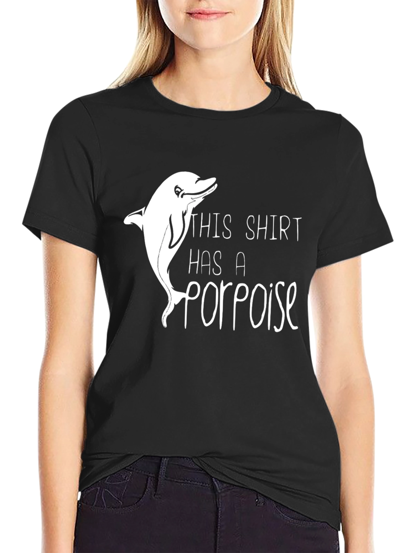 Black Porpoise Graphic T-Shirt - Men's Black Tee view 2