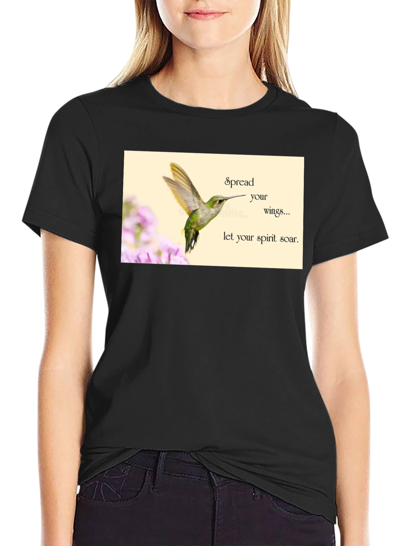 Black Hummingbird Spirit Soar T-Shirt view 2