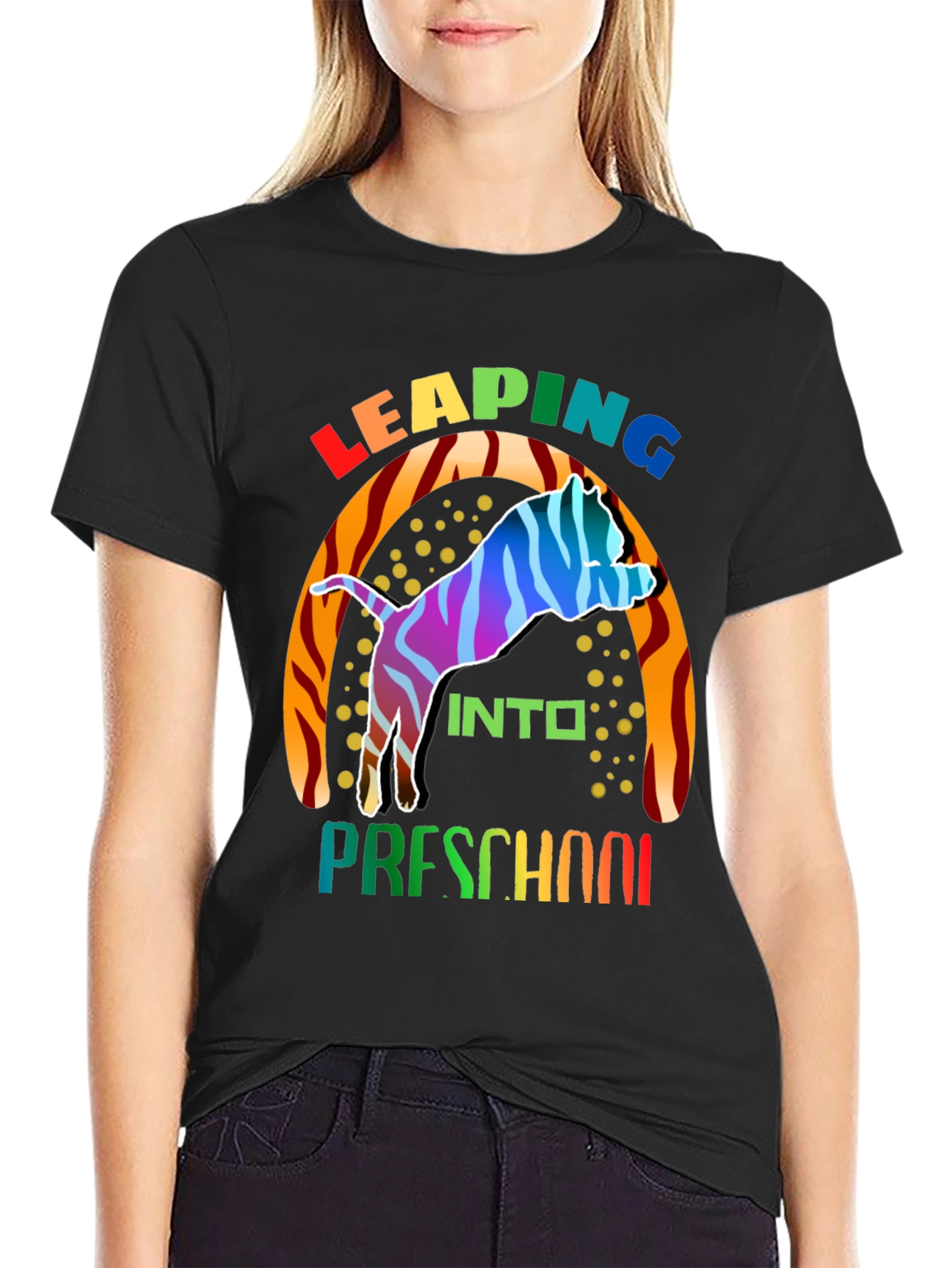 Leaping into Preschool Colorful Toddler T-Shirt - 2