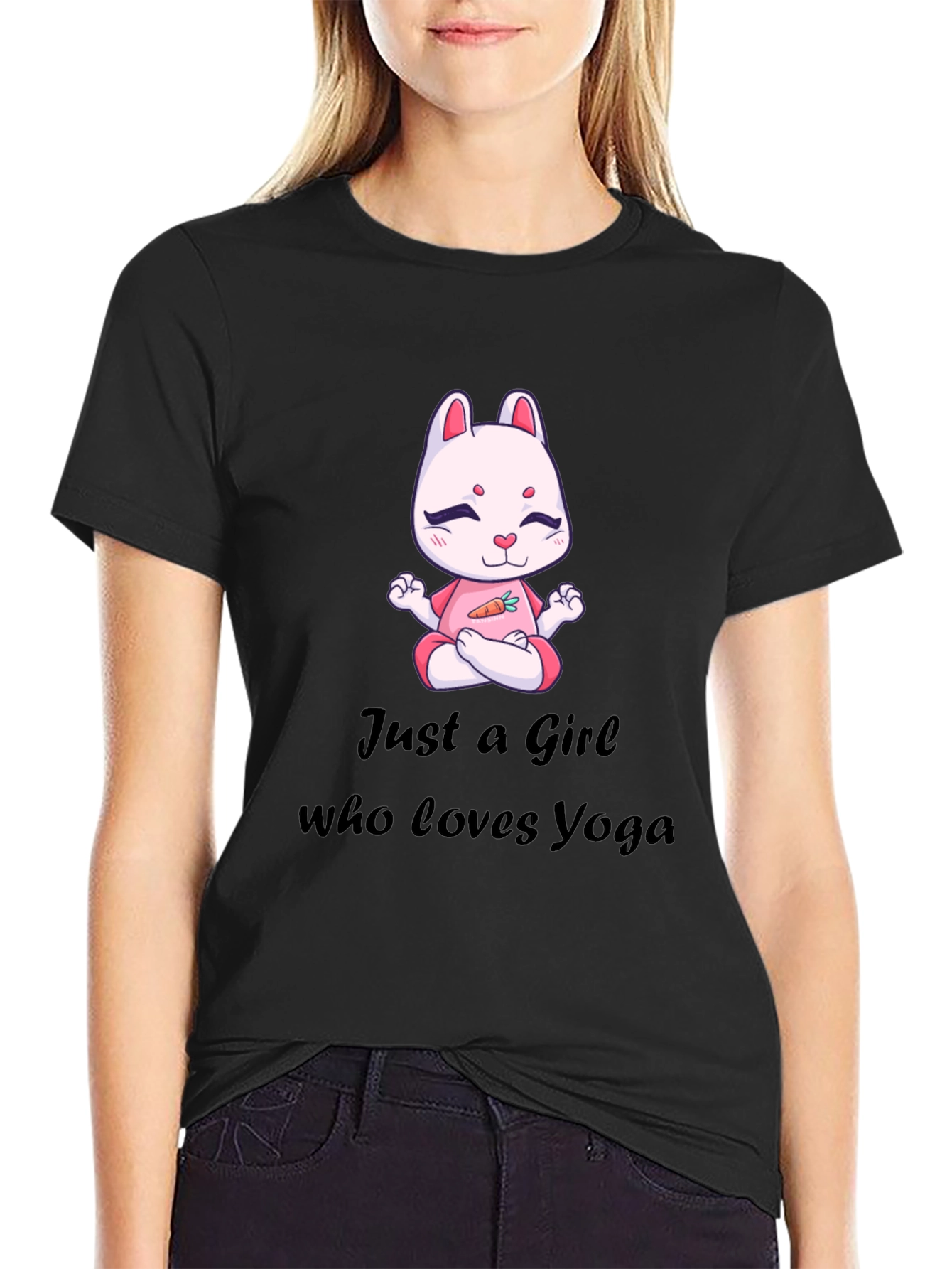 Yoga Loving Girl's Tee - Rabbit Meditation Design - 2