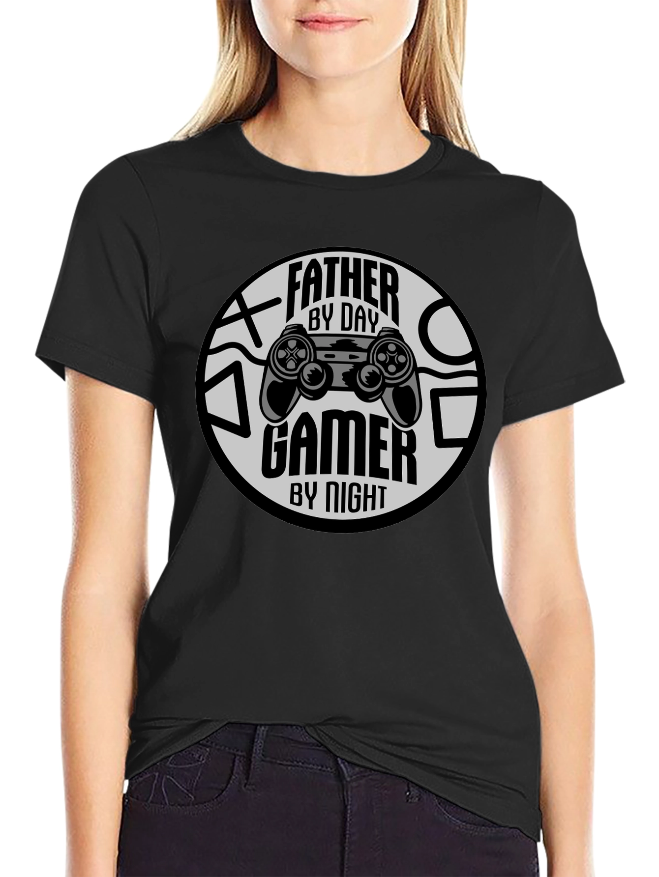 Black Father By Day Gamer By Night T-Shirt view 2