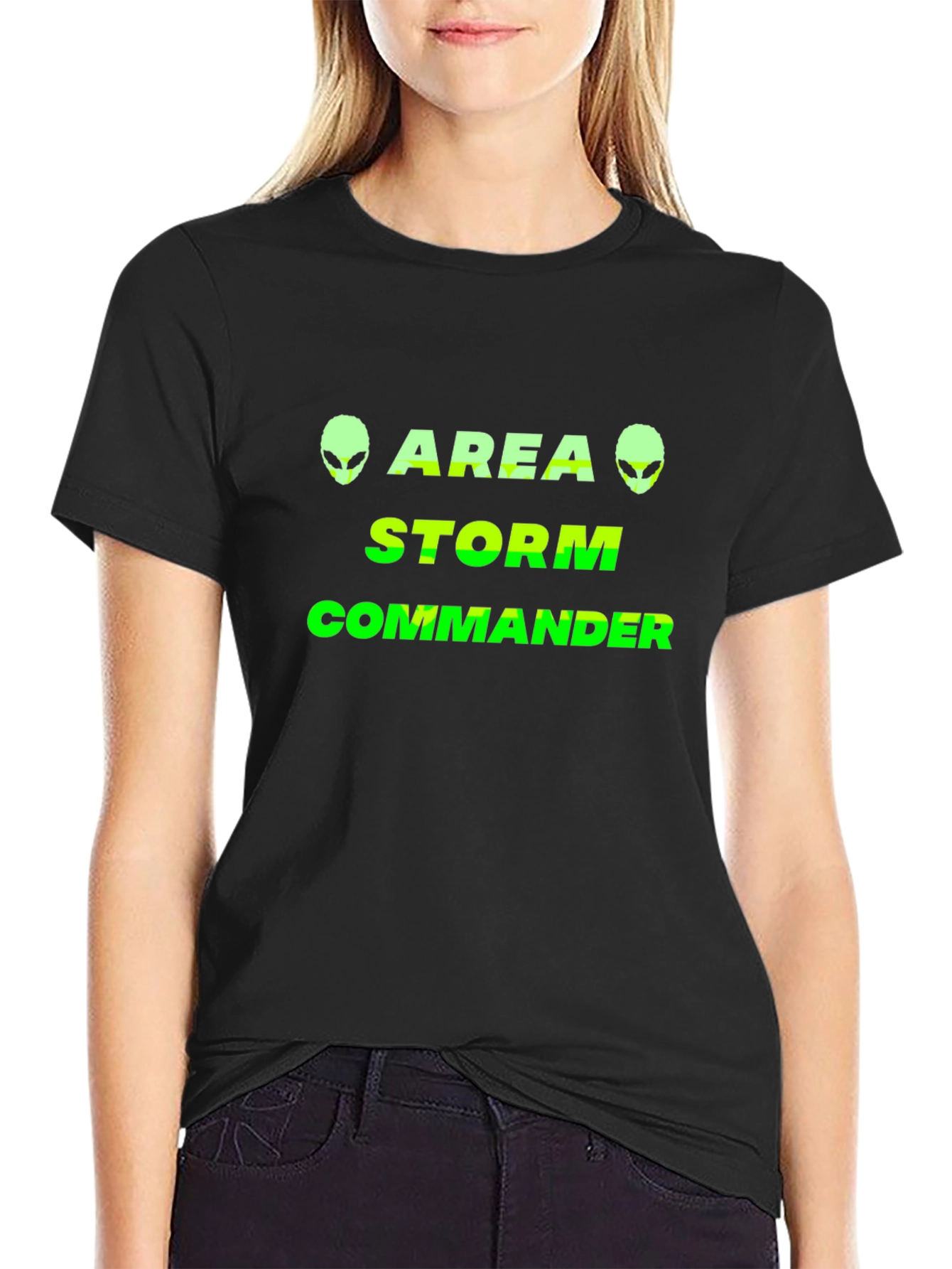 Black Area Storm Commander Alien Graphic T-Shirt view 2