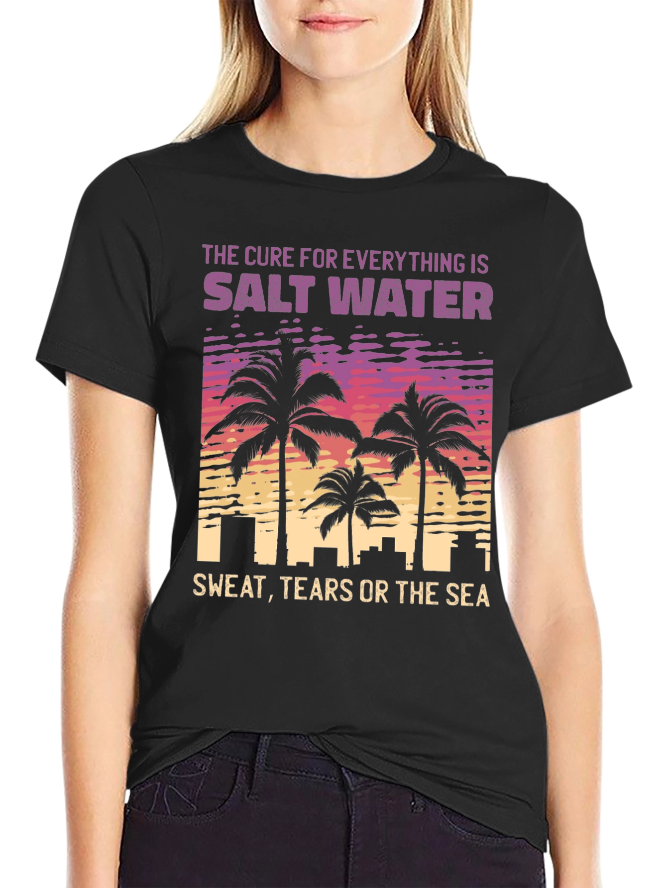 Black Salt Water Cure T-Shirt - Beach Lover Tee view 2