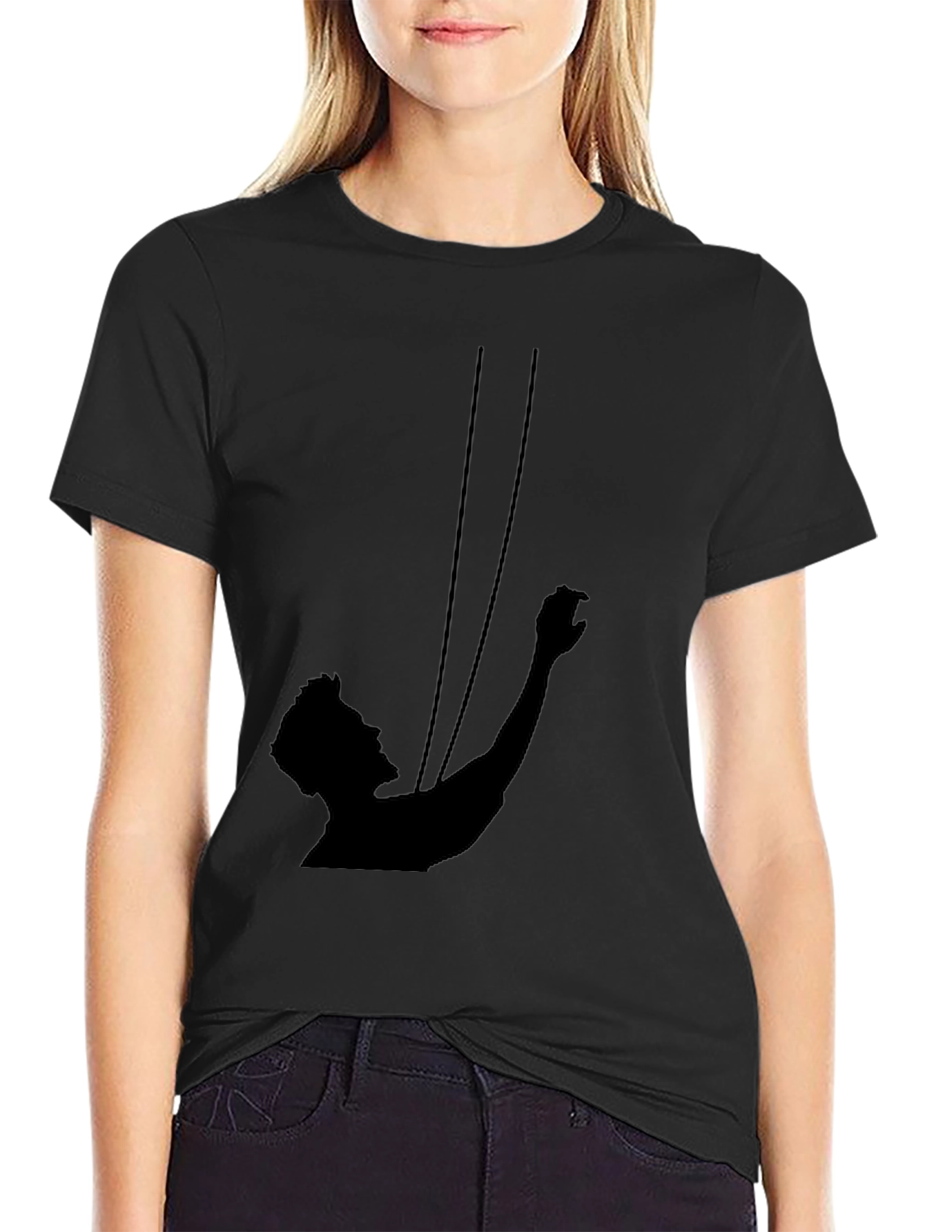 Black Silhouette String Theory Graphic Tee - Black view 2