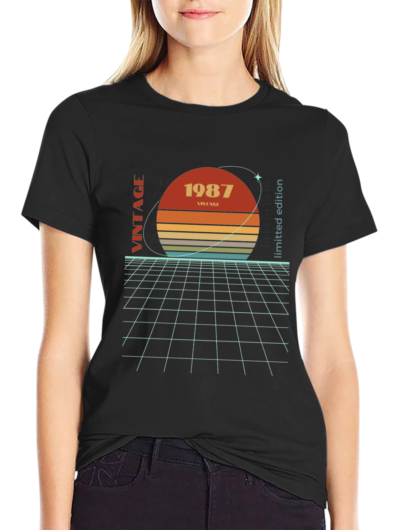 Black Vintage 1987 Limited Edition Graphic T-Shirt view 2
