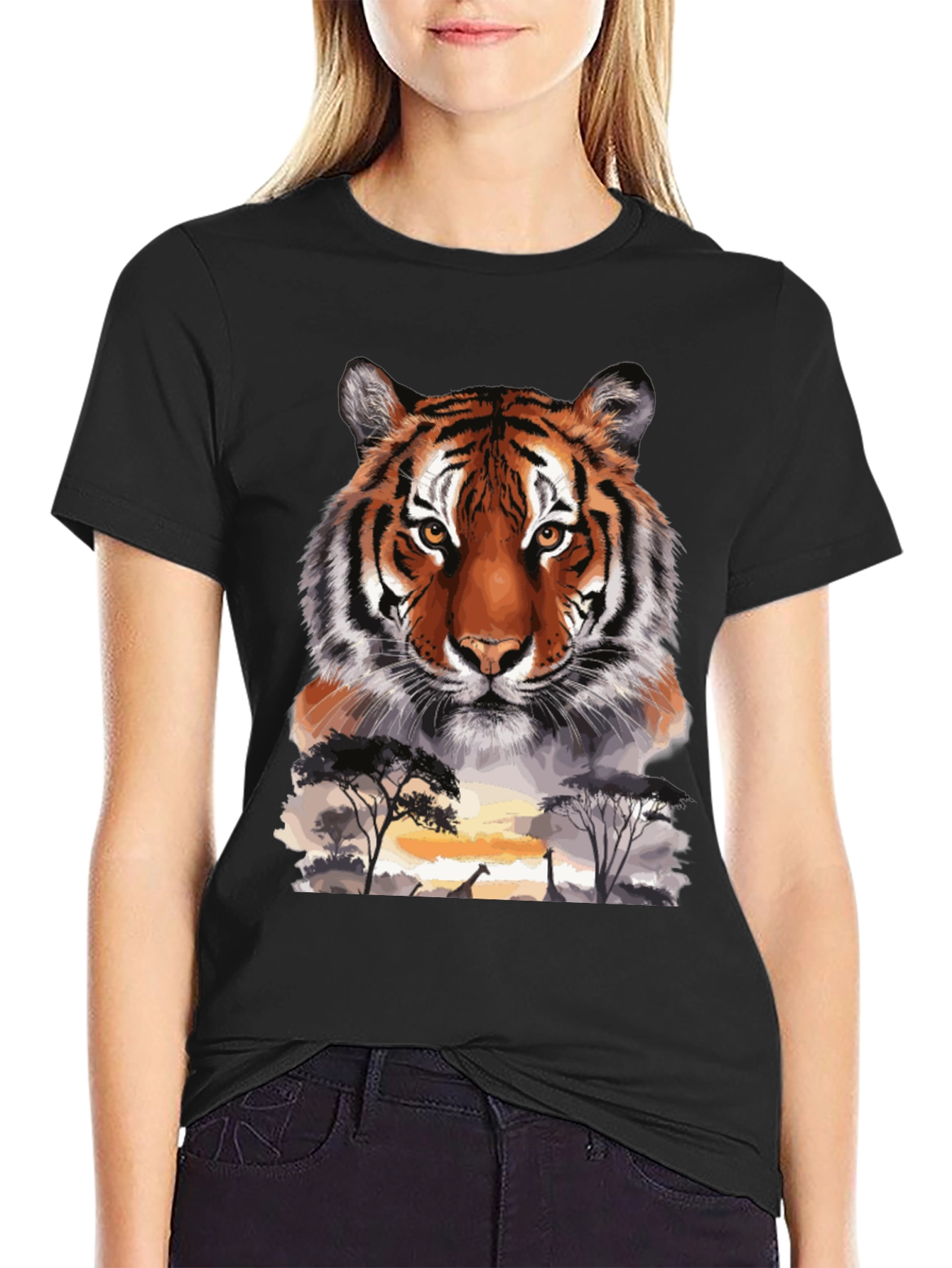 Black Tiger Safari Graphic Tee - Wildlife Adventure Shirt view 2