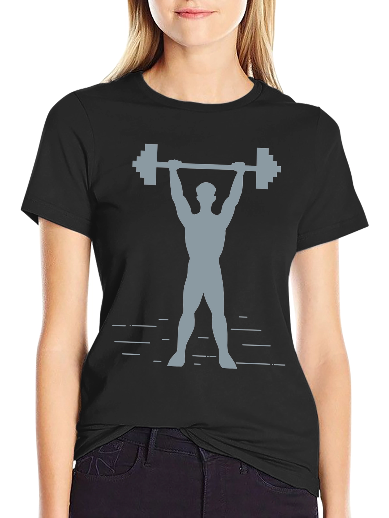 Black Weightlifting Graphic Tee - Black Cotton view 2