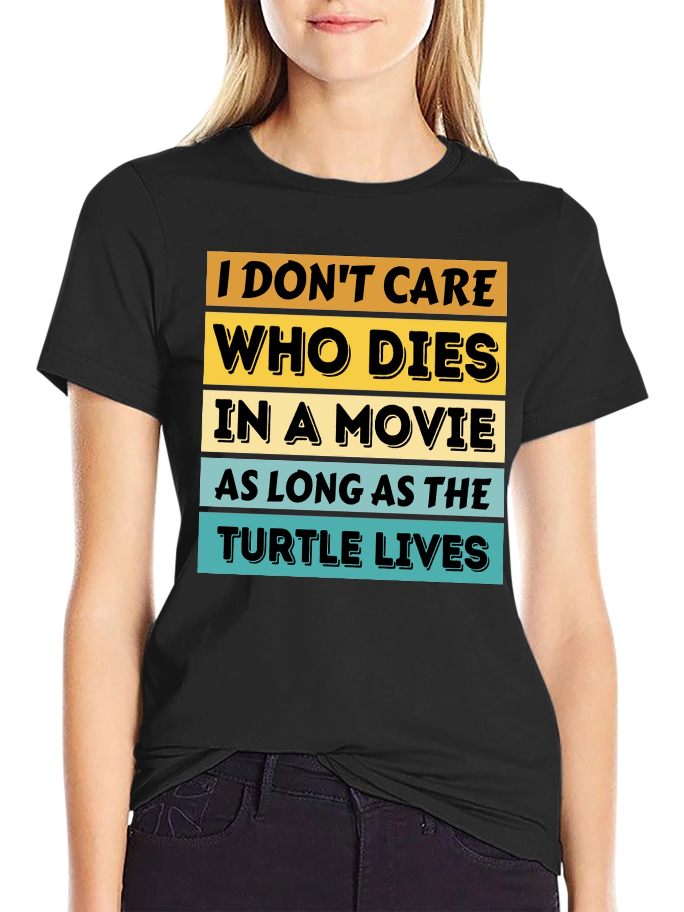 Black Turtle Lives Movie Lover T-Shirt view 2