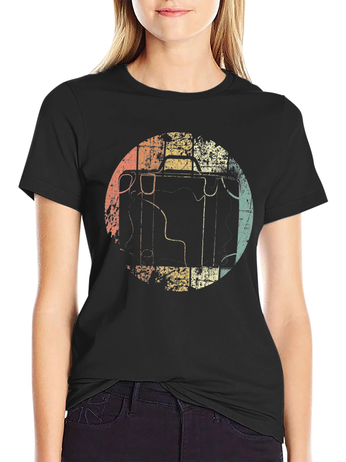 Black Vintage Piano T-Shirt - Retro Music Tee view 2