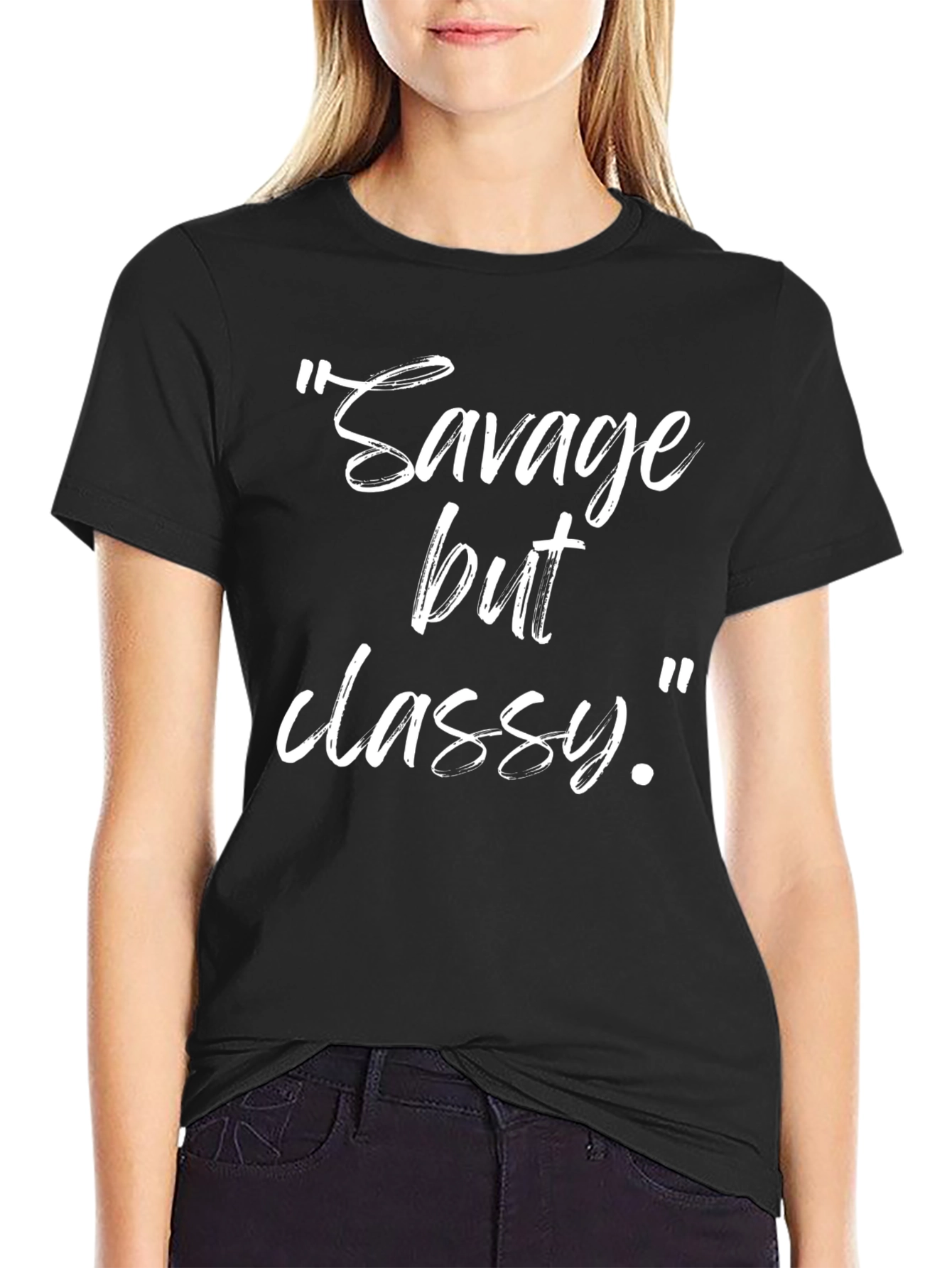 Black Savage But Classy Graphic T-Shirt view 2
