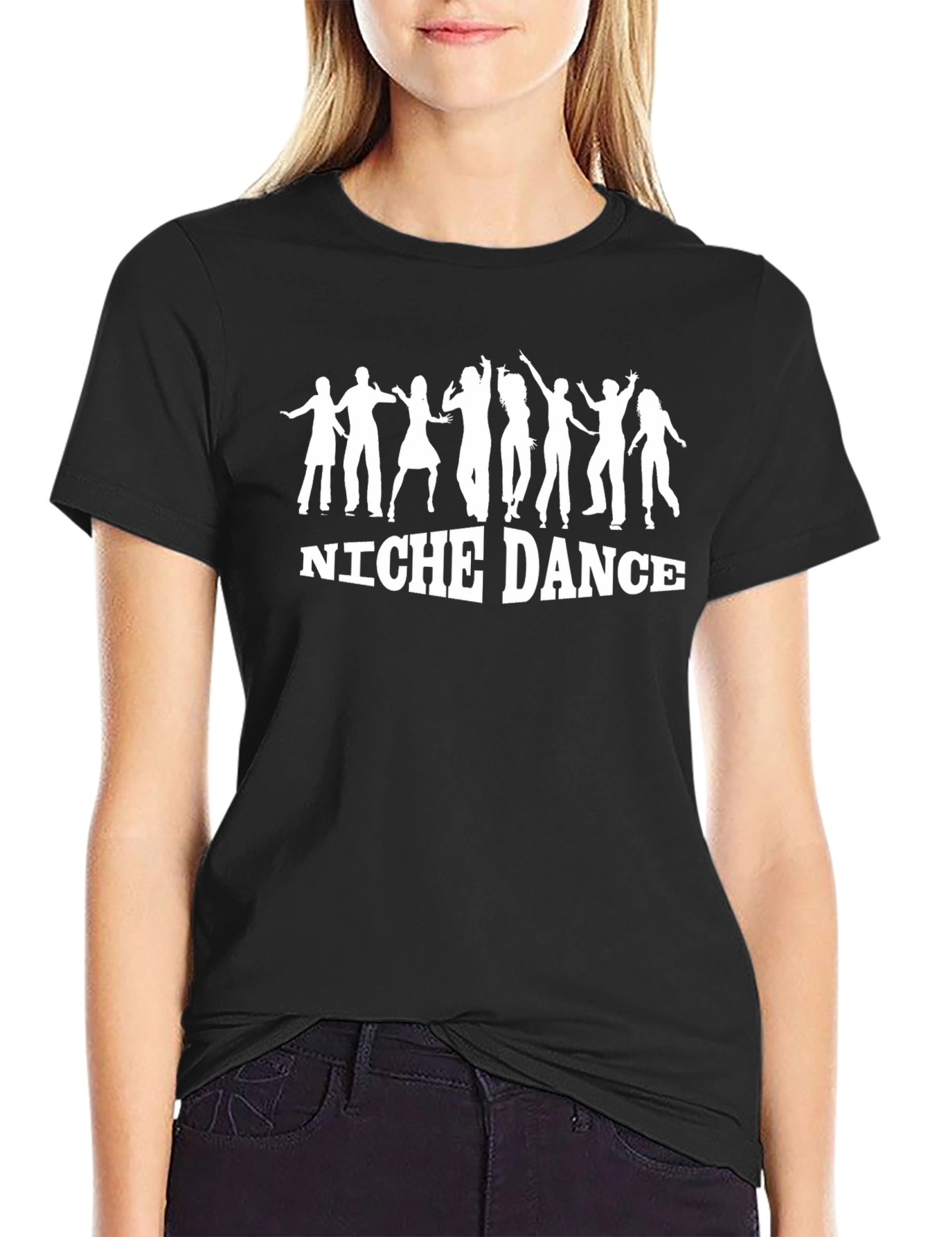 Black Niche Dance Black T-Shirt Fun Party Graphic Tee view 2