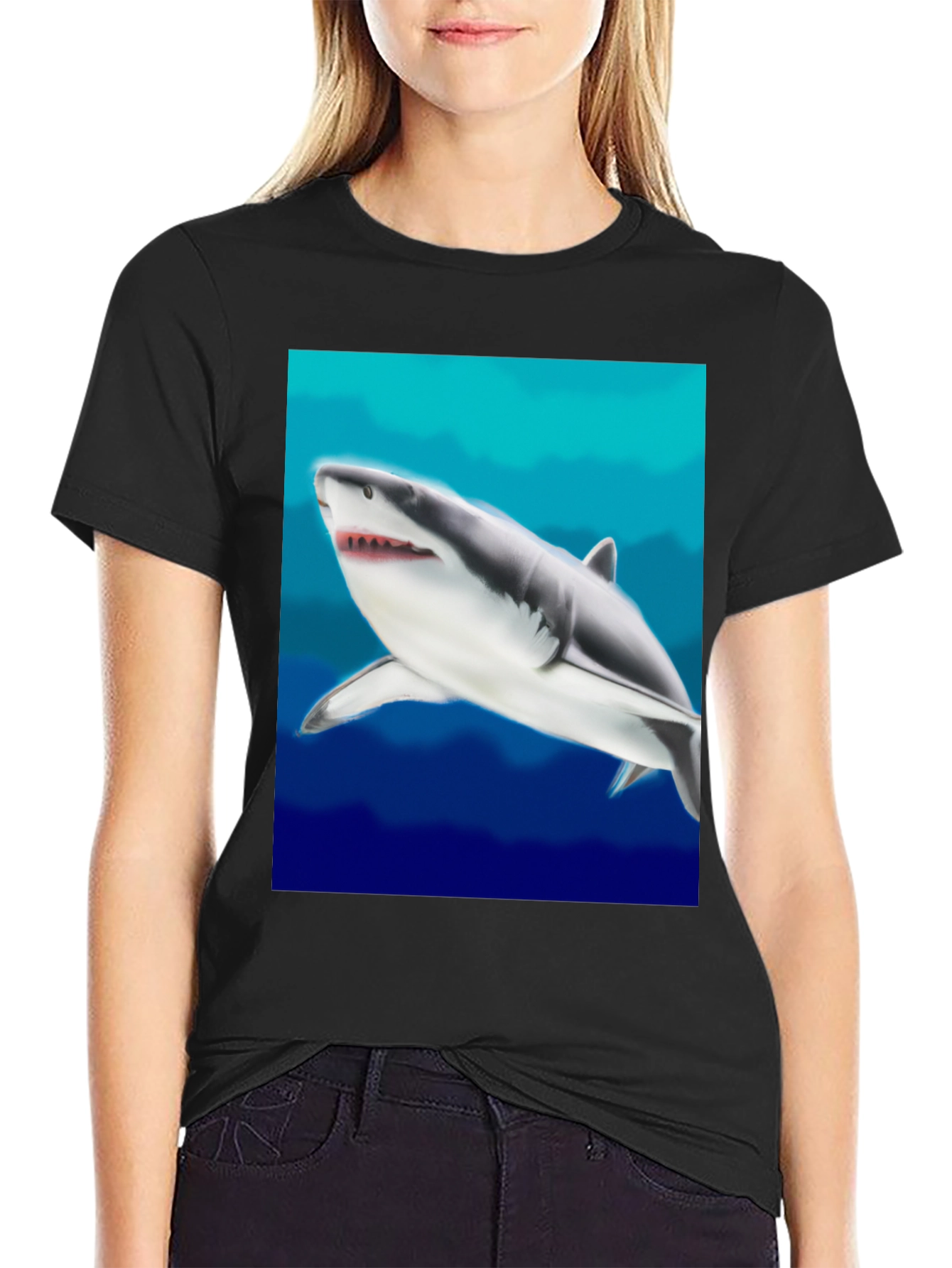 Black Shark Graphic Tee - Ocean Lover's Apparel view 2