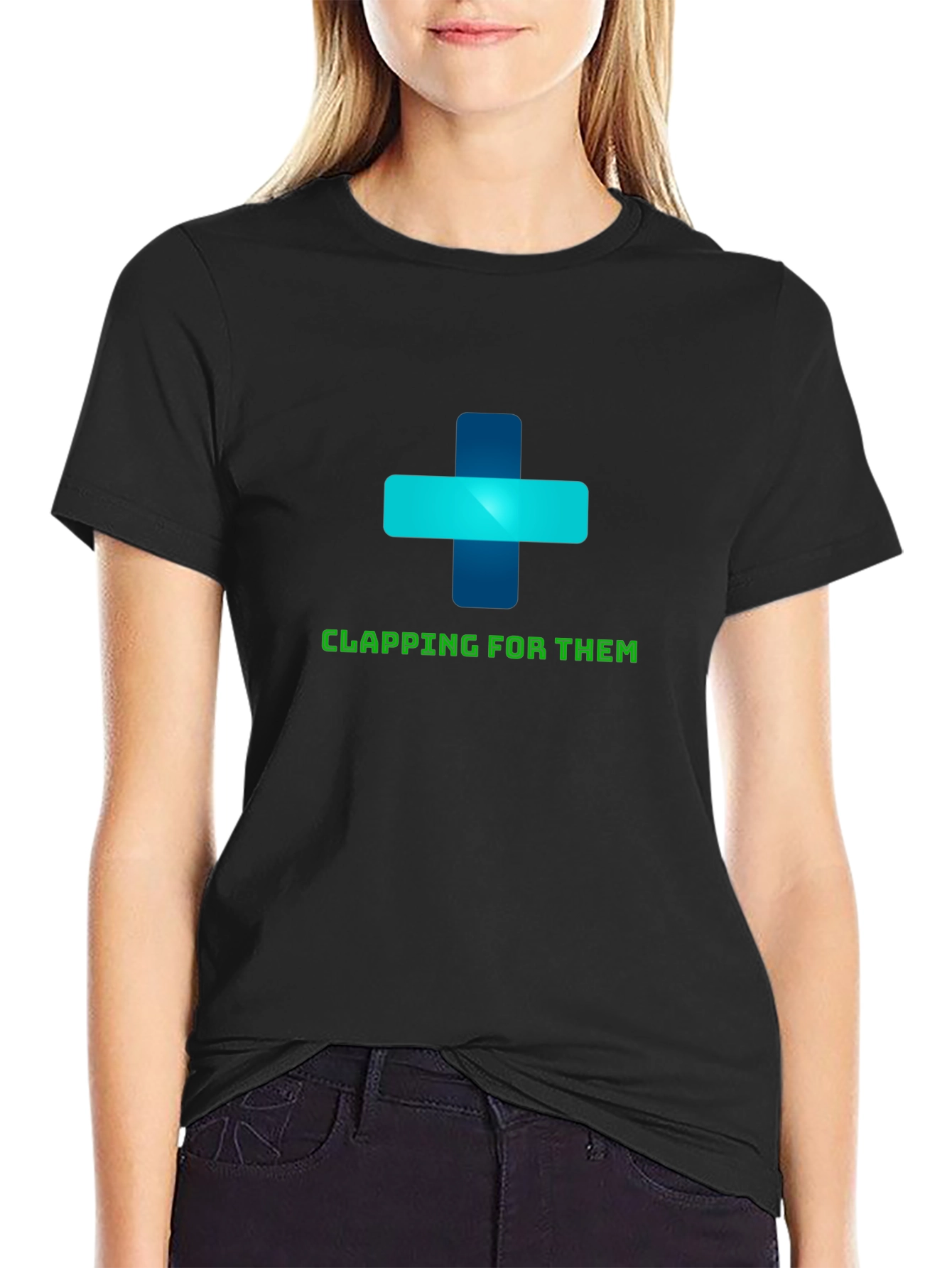 Black Clapping For Them Graphic Black T-Shirt view 2
