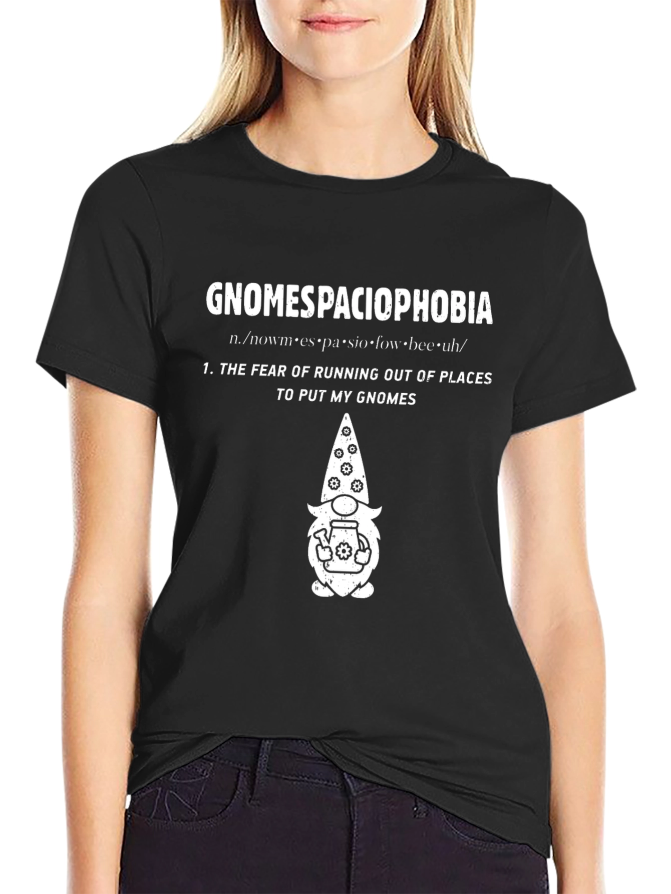 Black Gnomespaciophobia Graphic Tee view 2