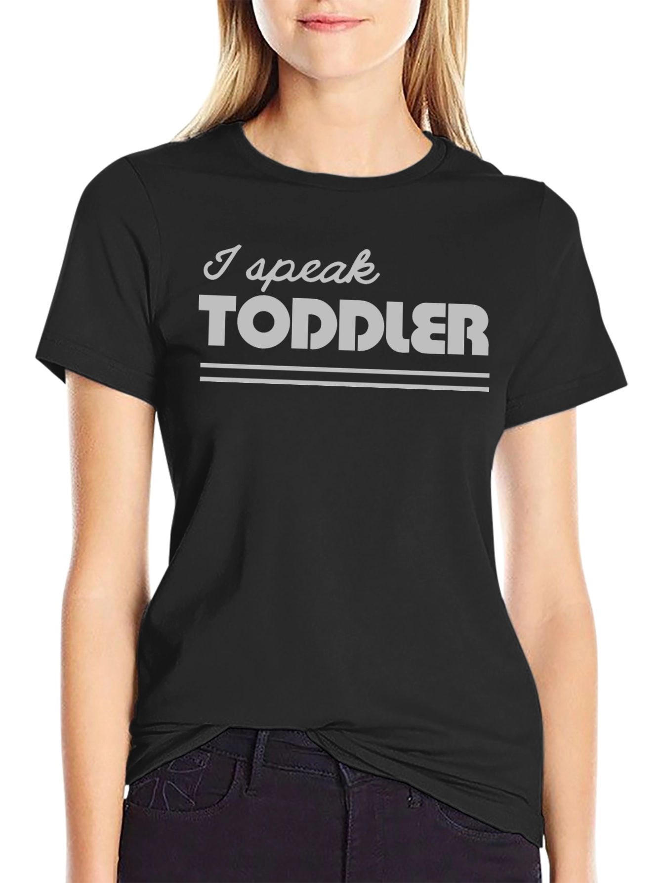 Black I Speak Toddler Funny Graphic T-Shirt view 2