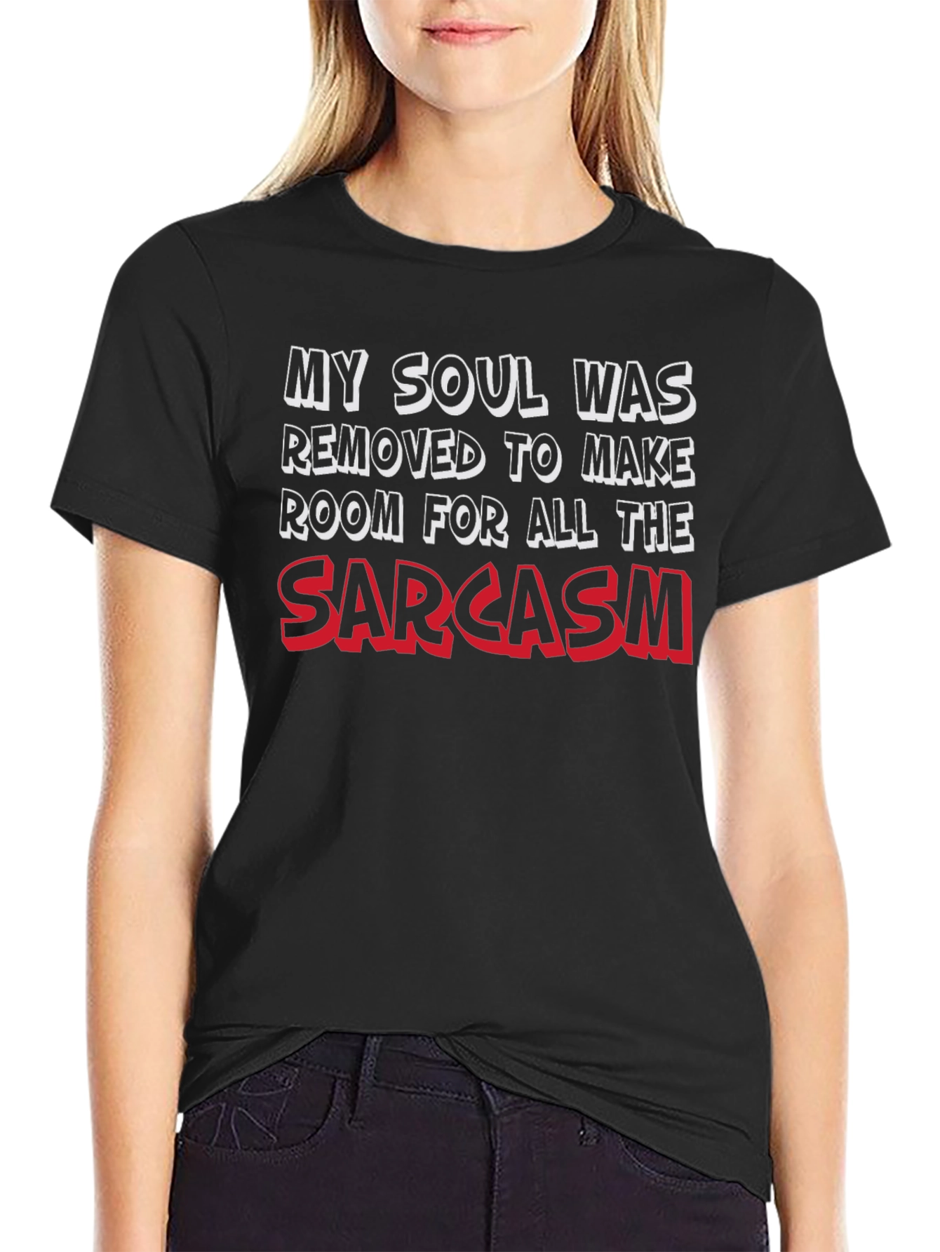 Black Sarcasm T-Shirt - Soul Removed Funny Tee view 2