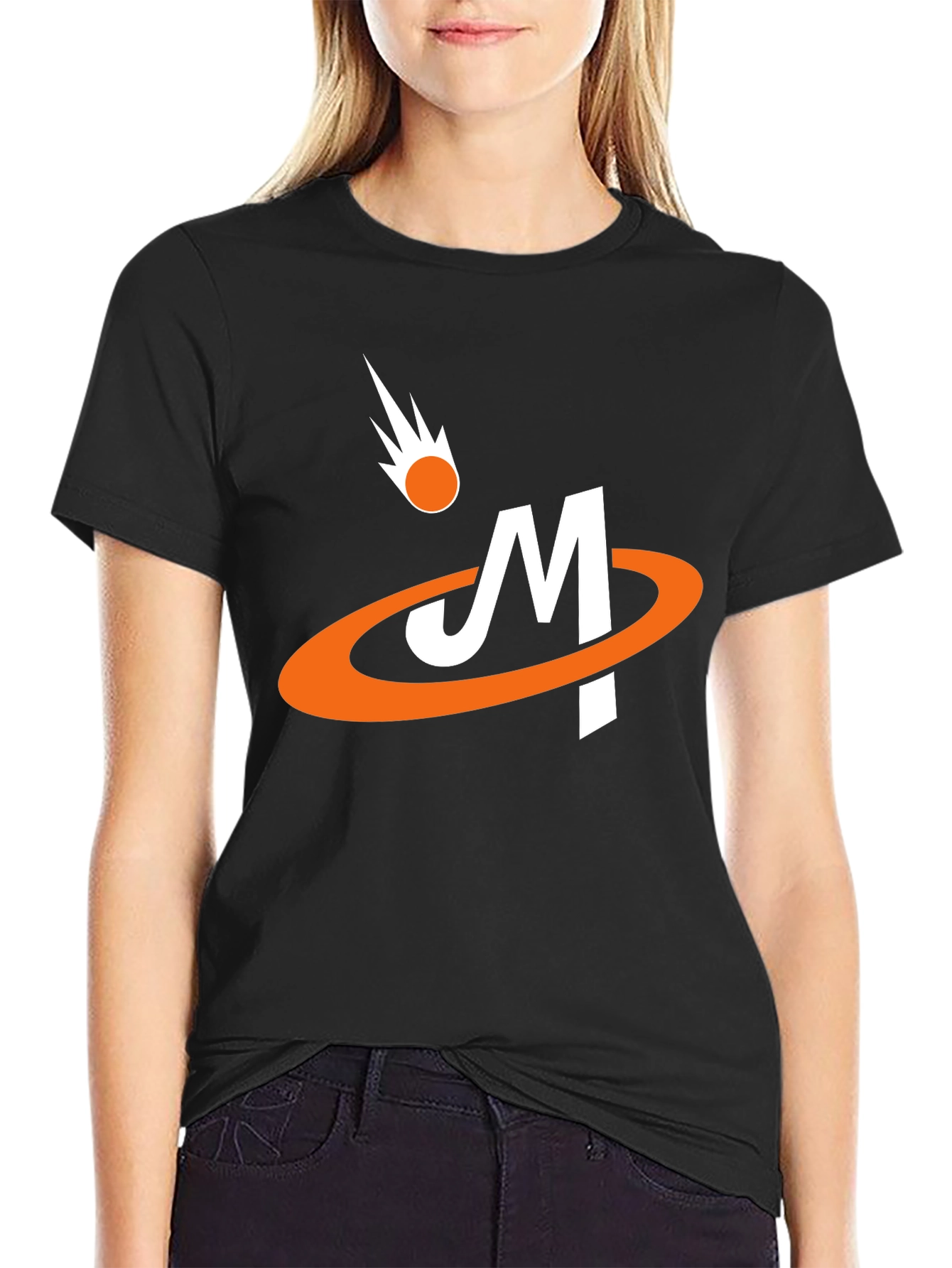 Black Retro Comet M Graphic Tee - Black Cotton Blend view 2