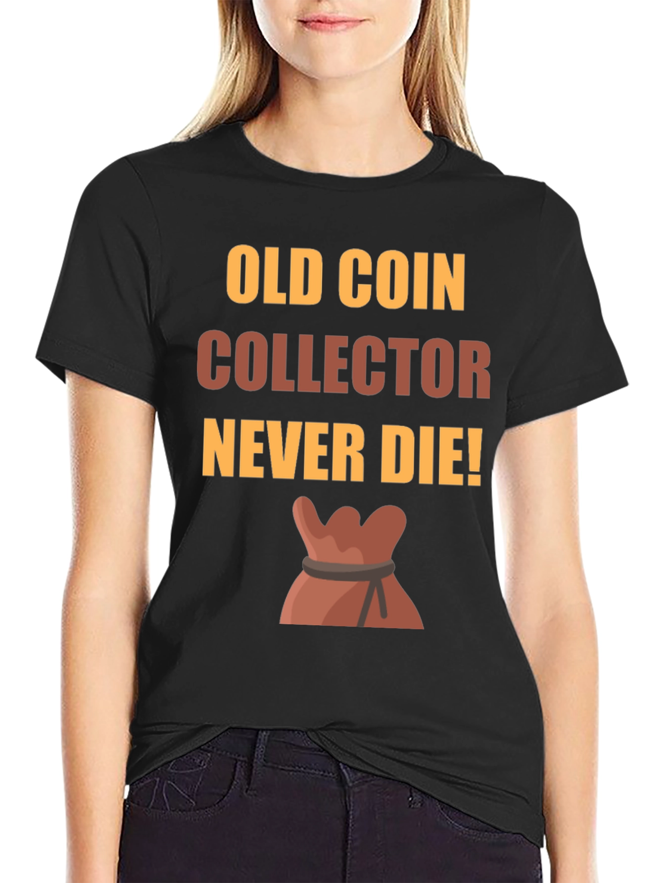 Black Old Coin Collector T-Shirt - Never Die! view 2