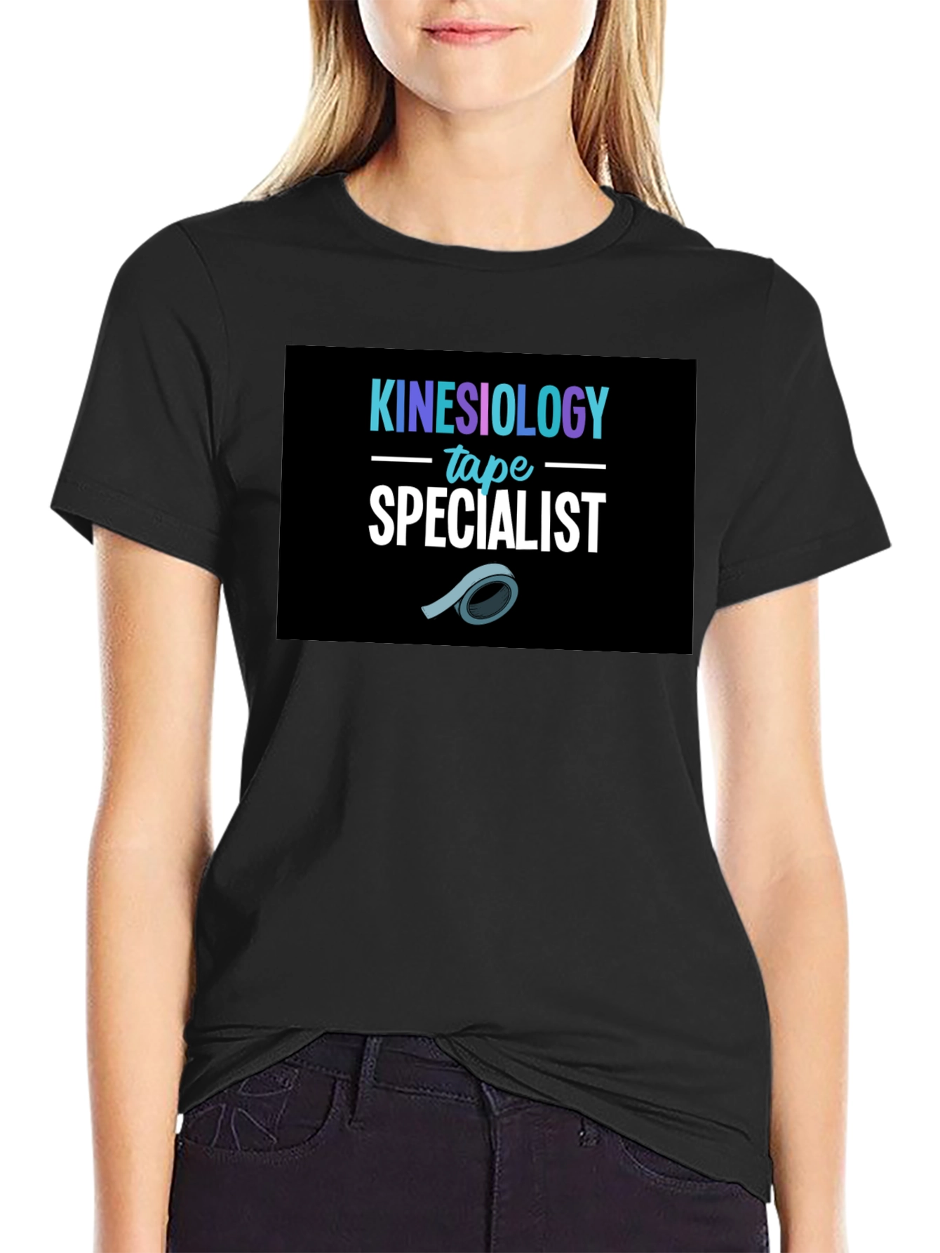 Black Kinesiology Tape Specialist T-Shirt view 2