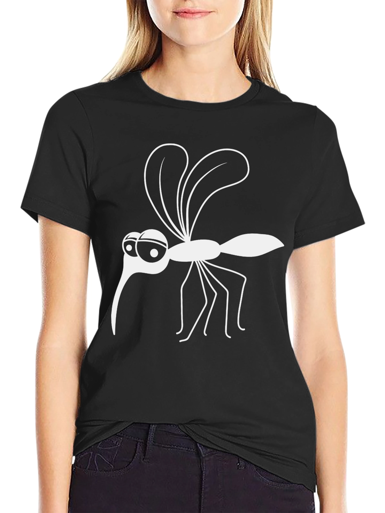 Black Mosquito Graphic Tee - Funny Insect Humor T-Shirt view 2
