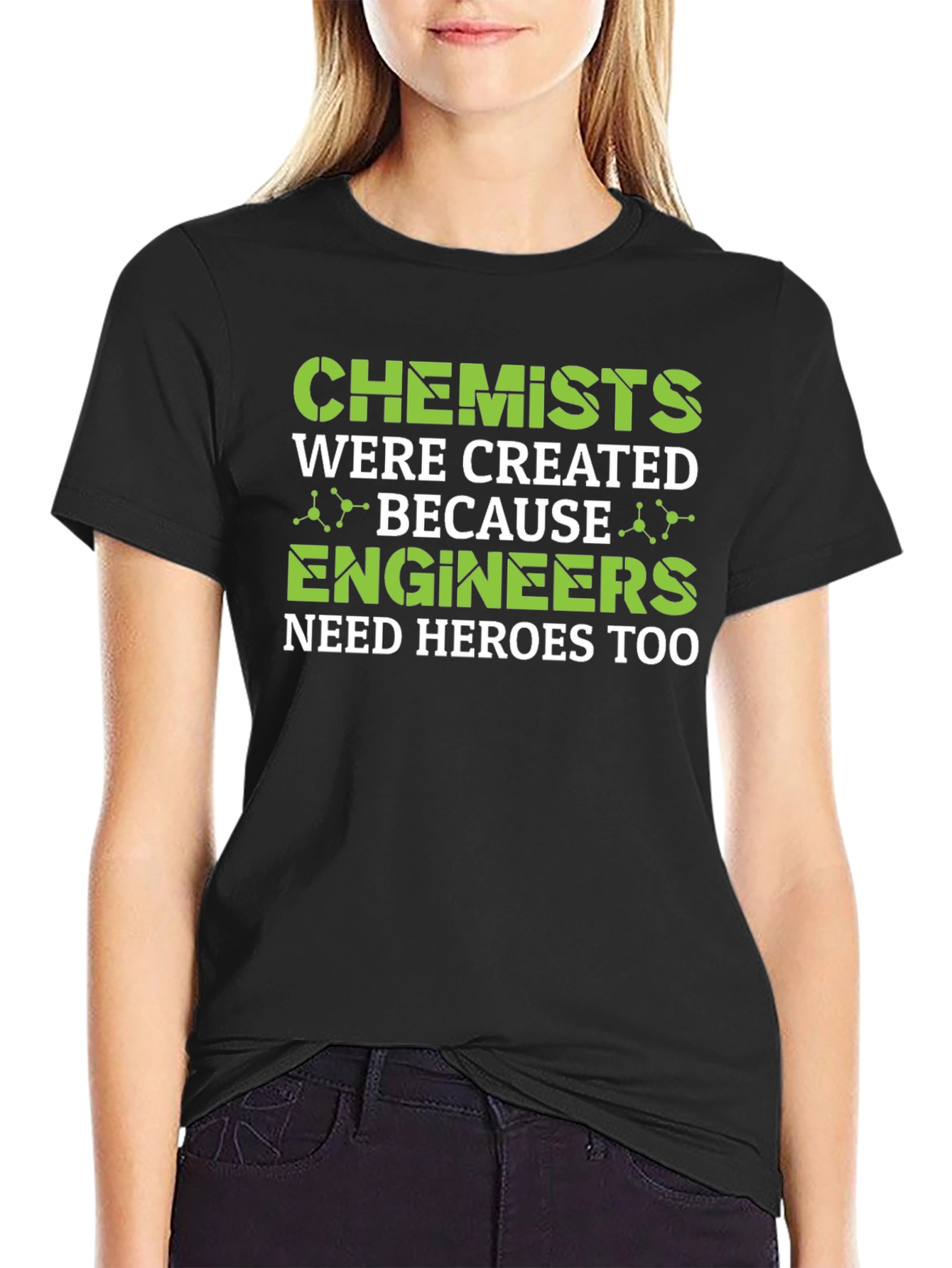 Black Chemist Engineer Hero Tee - Science Humor Graphic view 2