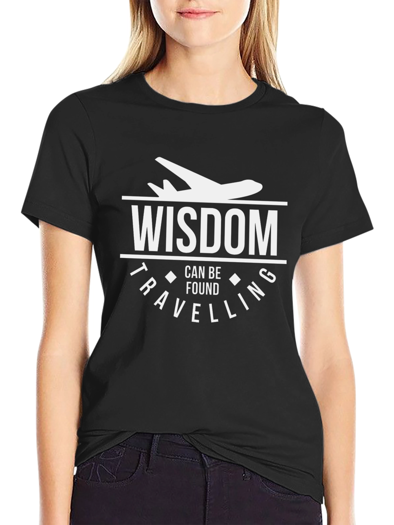 Black Wisdom Found Travelling Graphic Tee view 2