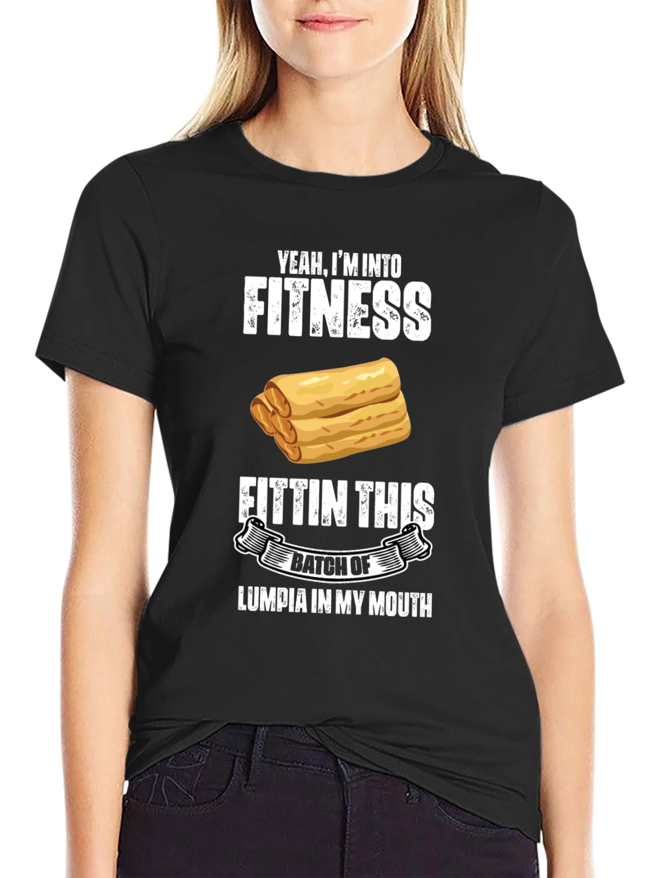 Black Fitness Lumpia T-Shirt view 2