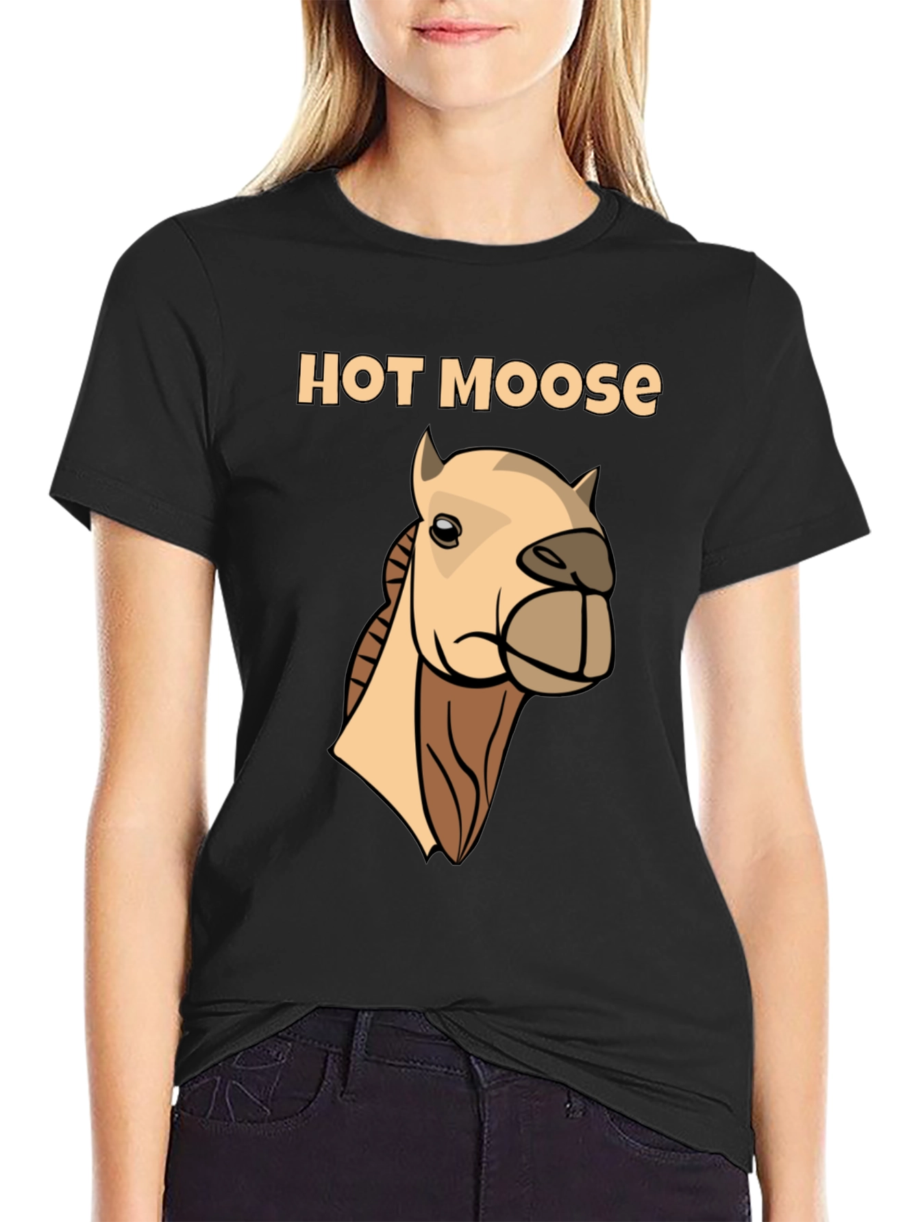 Black Hot Moose T-Shirt - Novelty Graphic Tee view 2